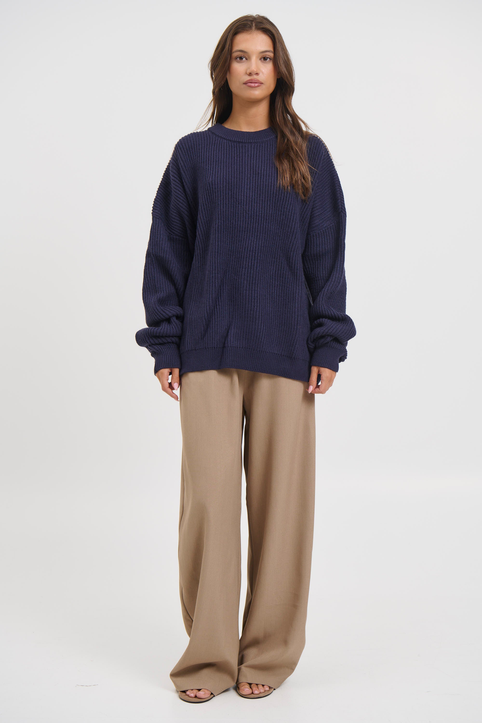 Unisex Drop Sleeve Heavy Knit Navy