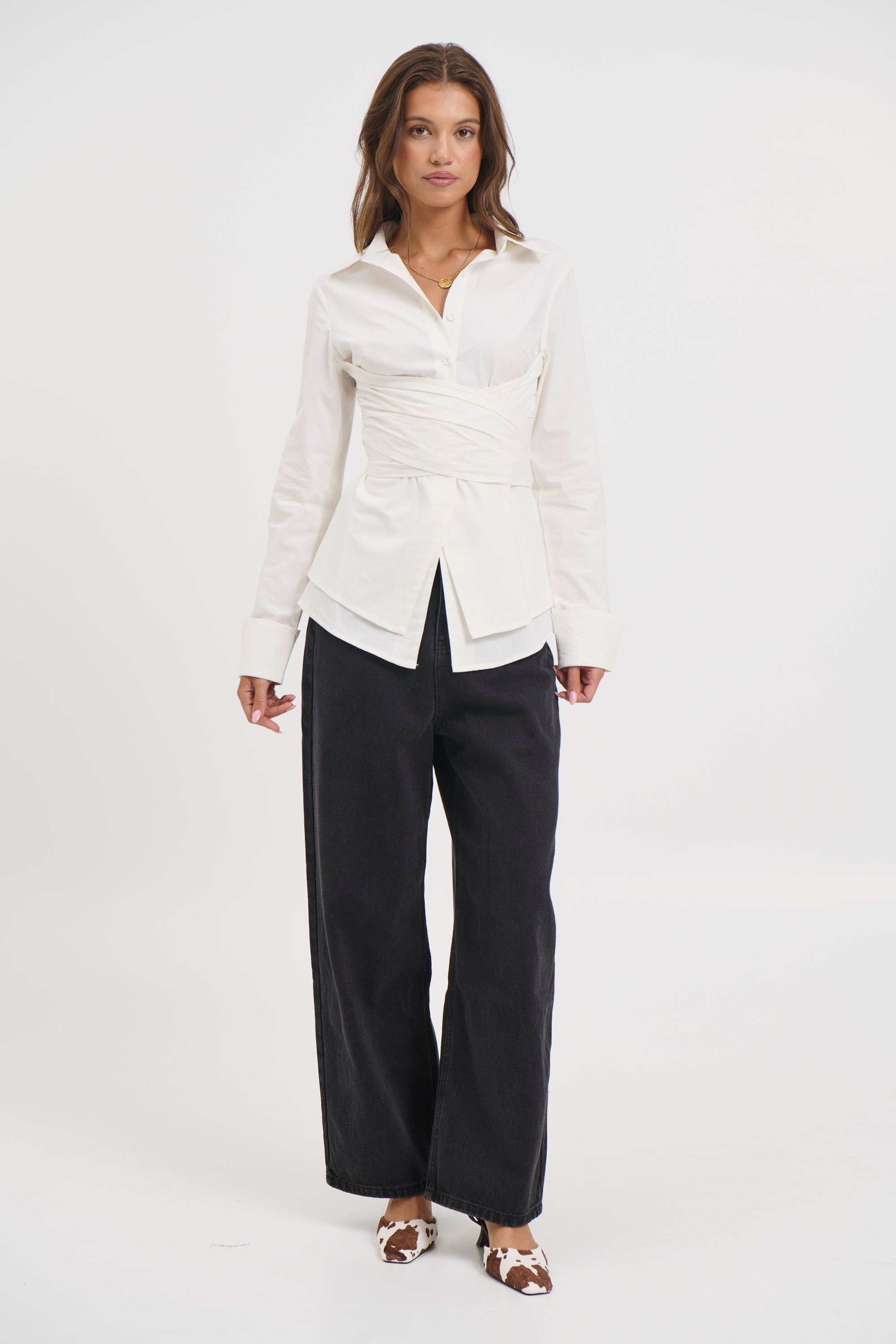 Vixon Wrap Shirt White