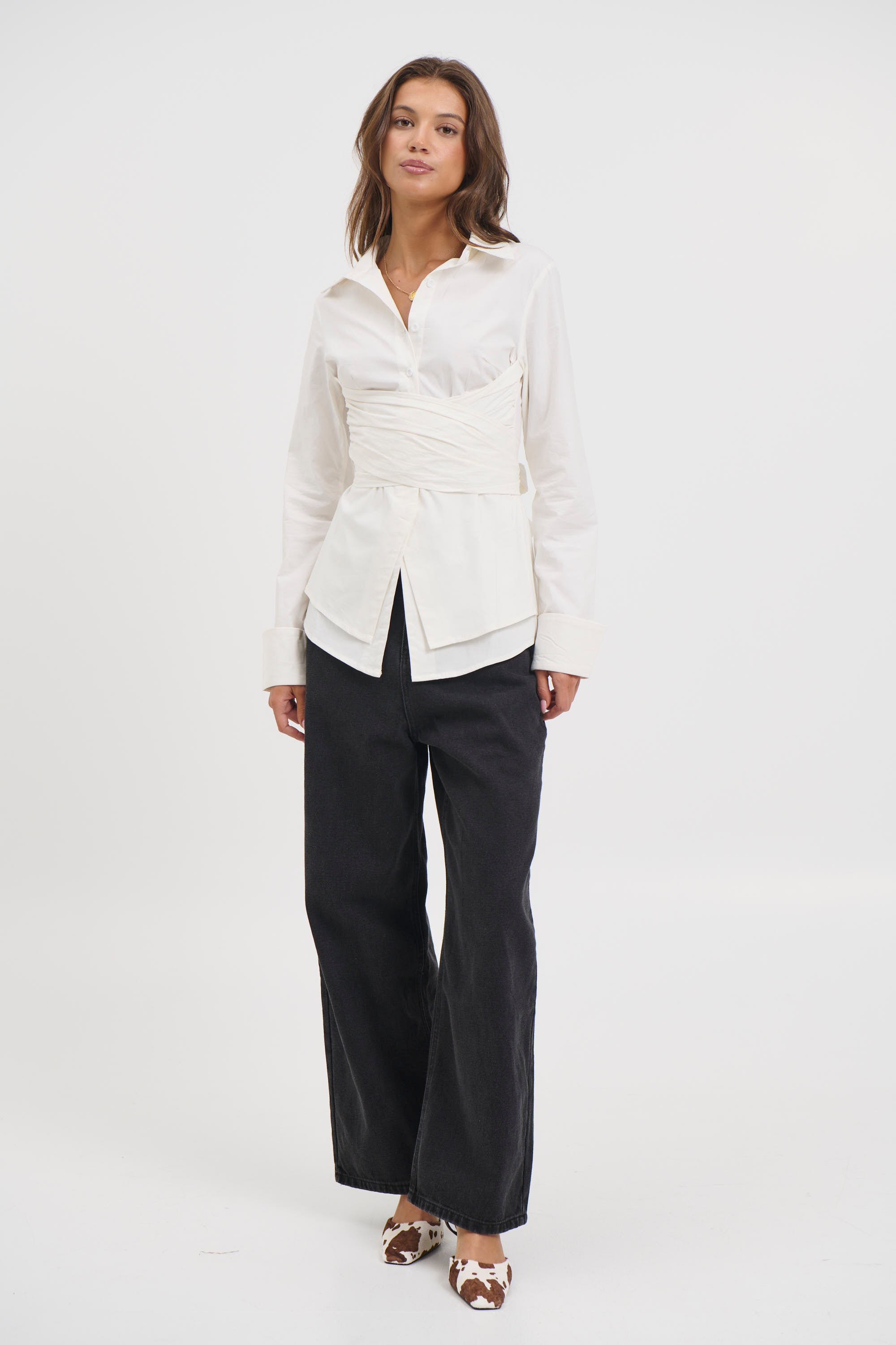 Vixon Wrap Shirt White