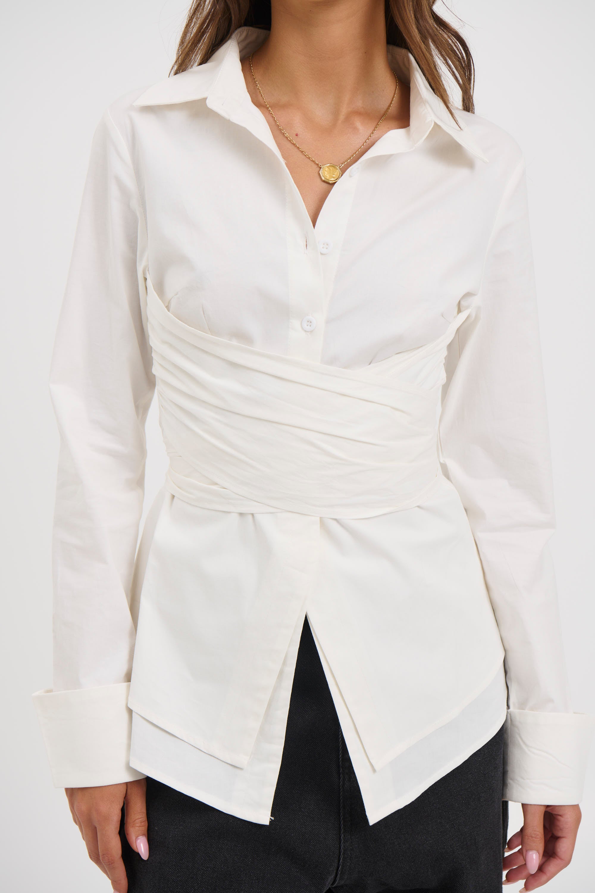 Vixon Wrap Shirt White