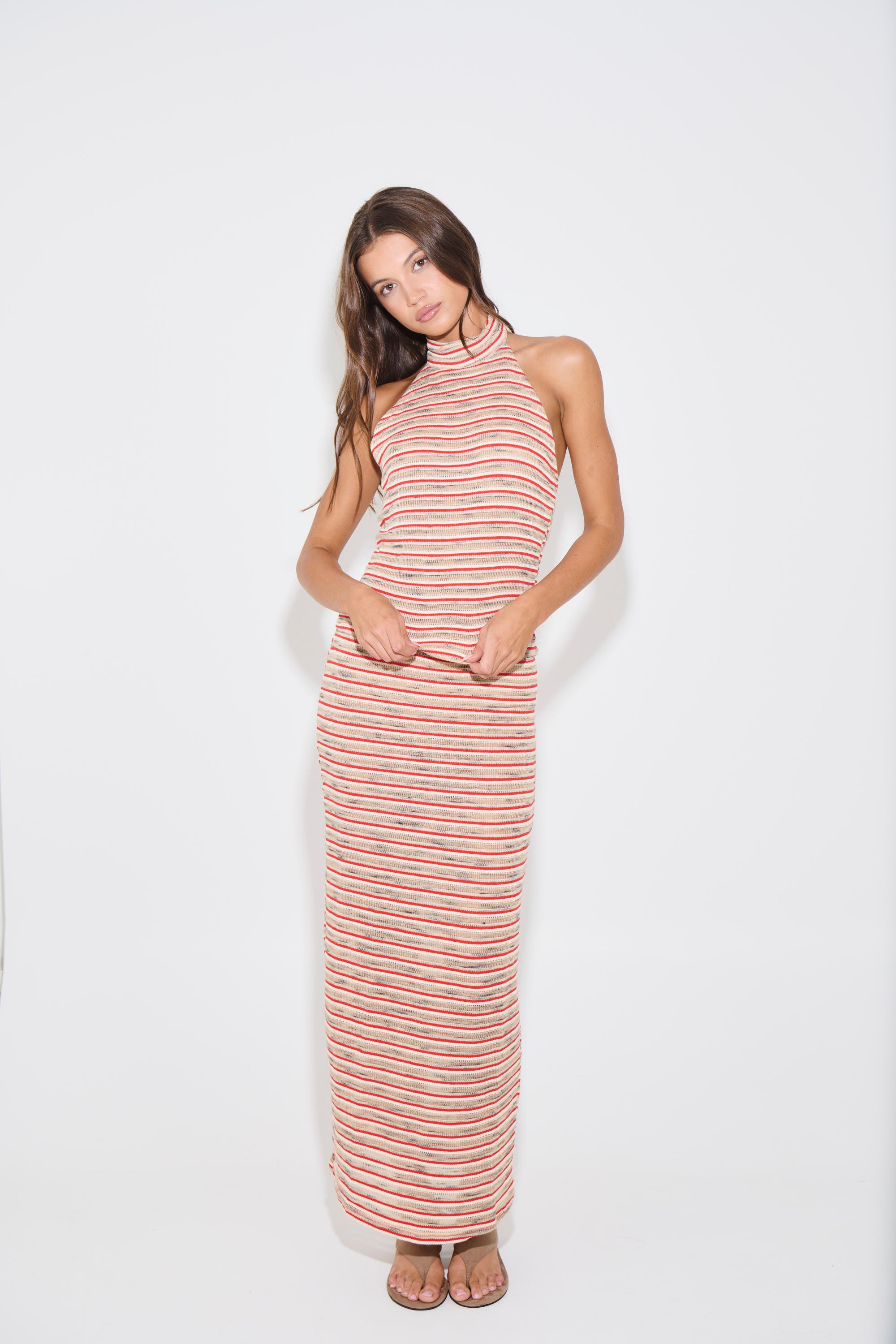 Jordy Maxi Skirt Orange Stripe