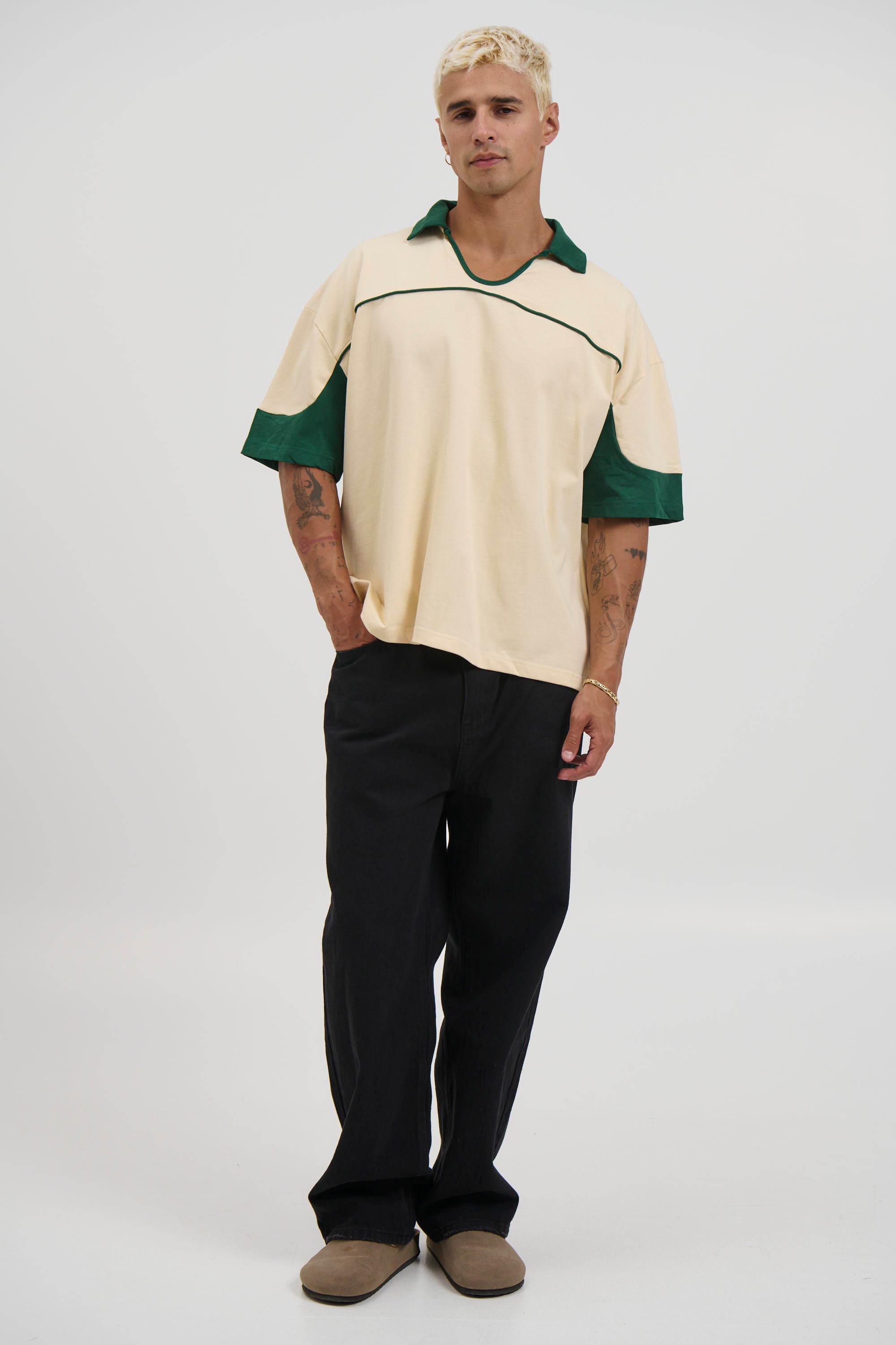 Paul Two Tone Polo Soft Yellow