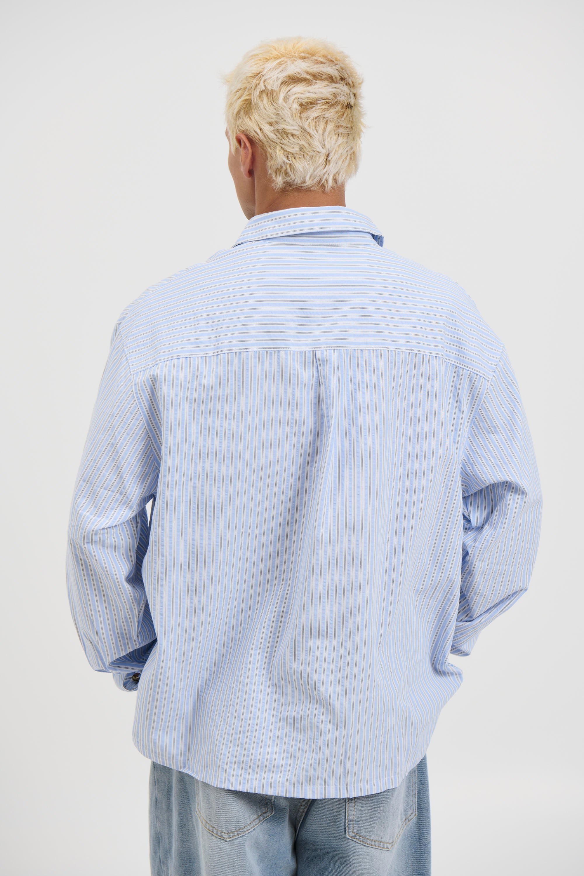 Miles Stripe Shirt Blue