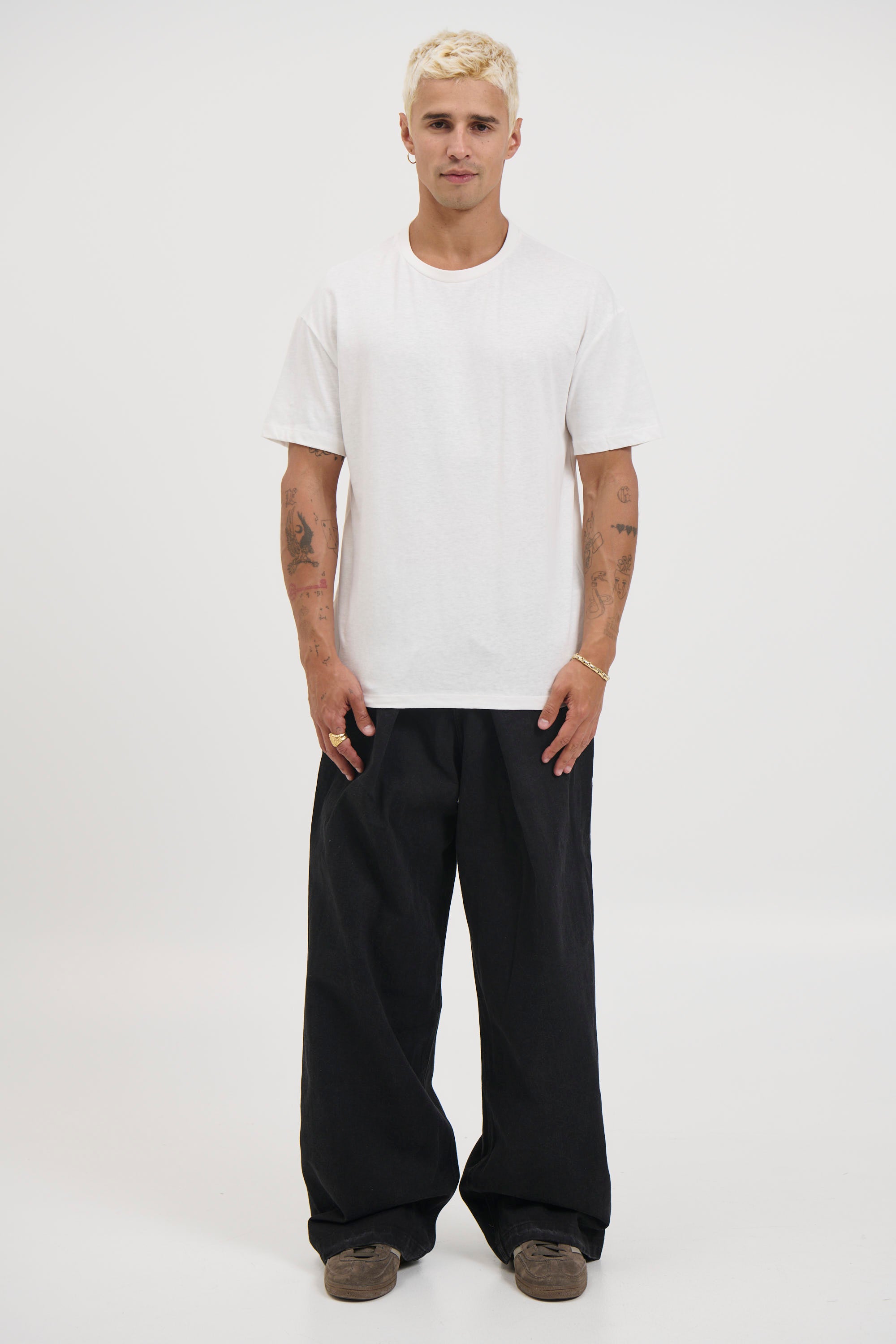 Fitted Linen Tee White