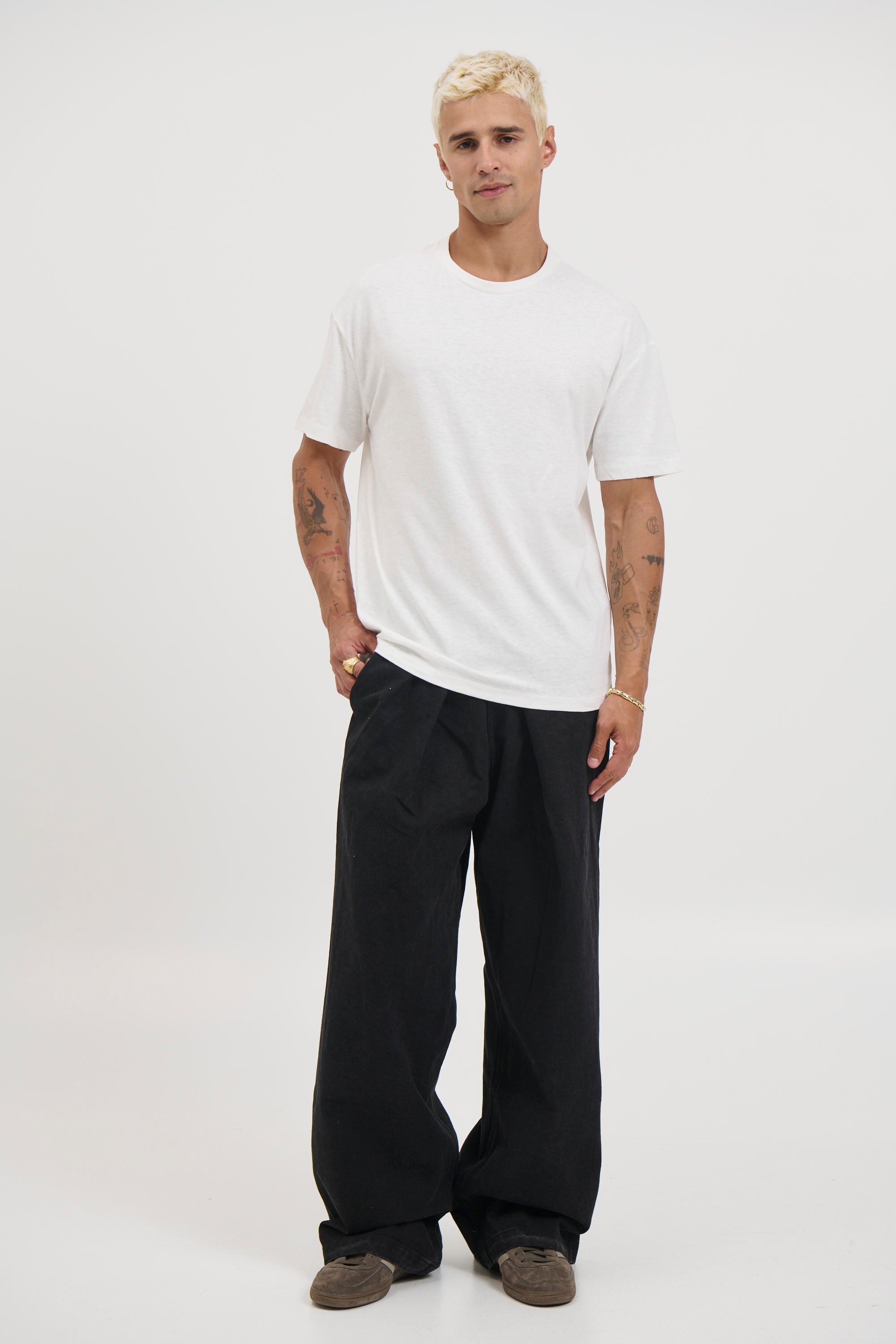 Fitted Linen Tee White