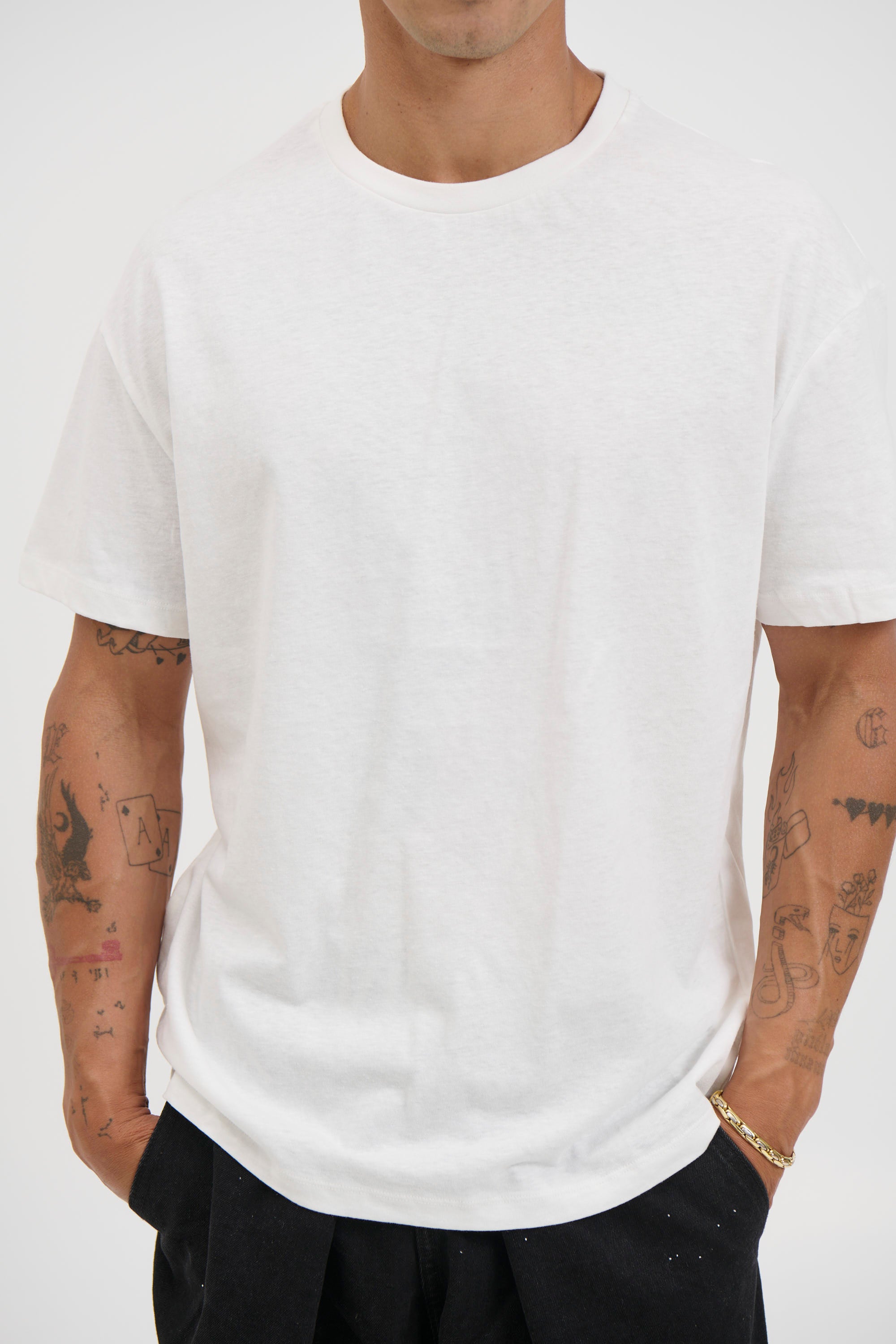Fitted Linen Tee White