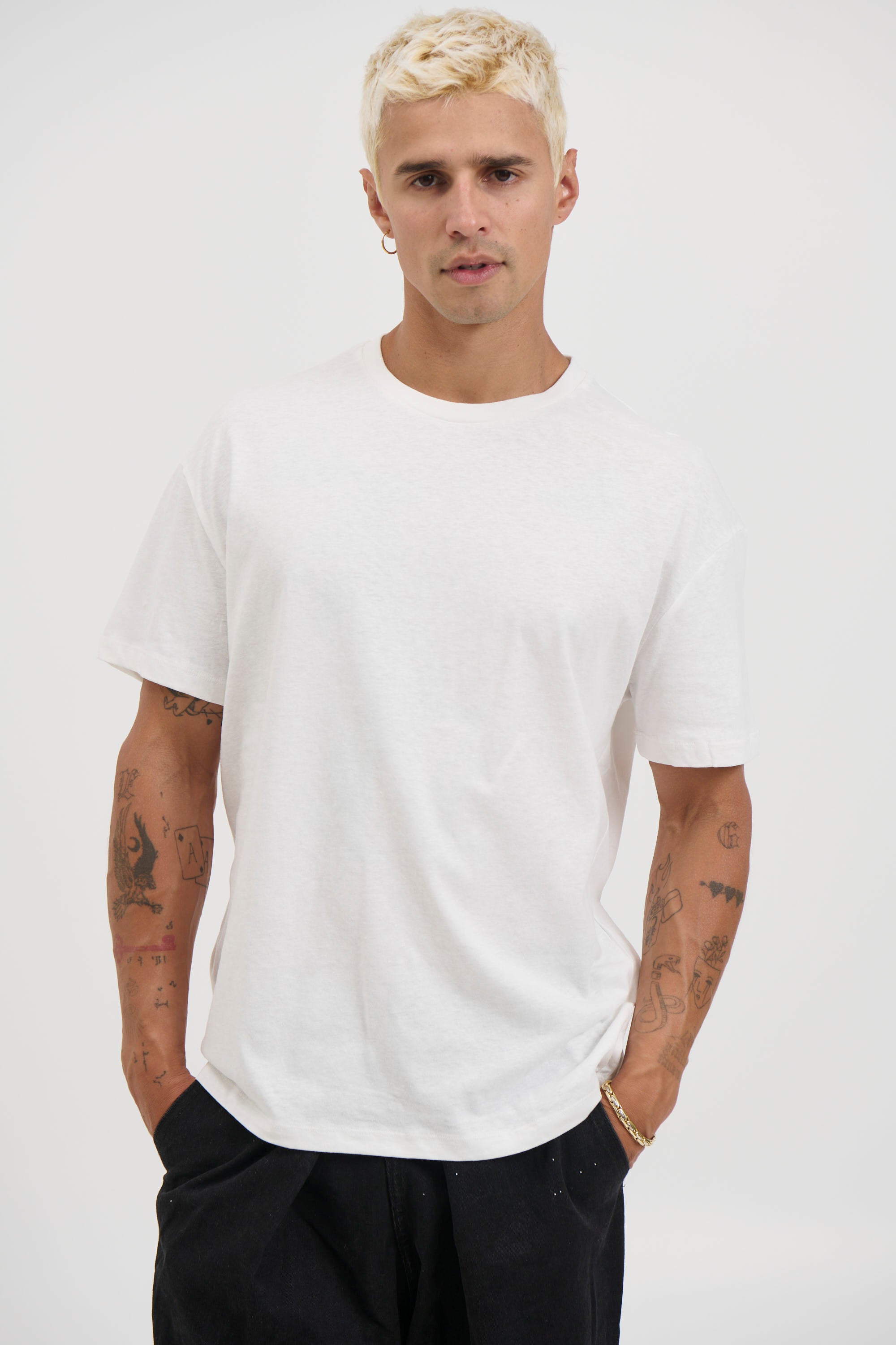 Fitted Linen Tee White