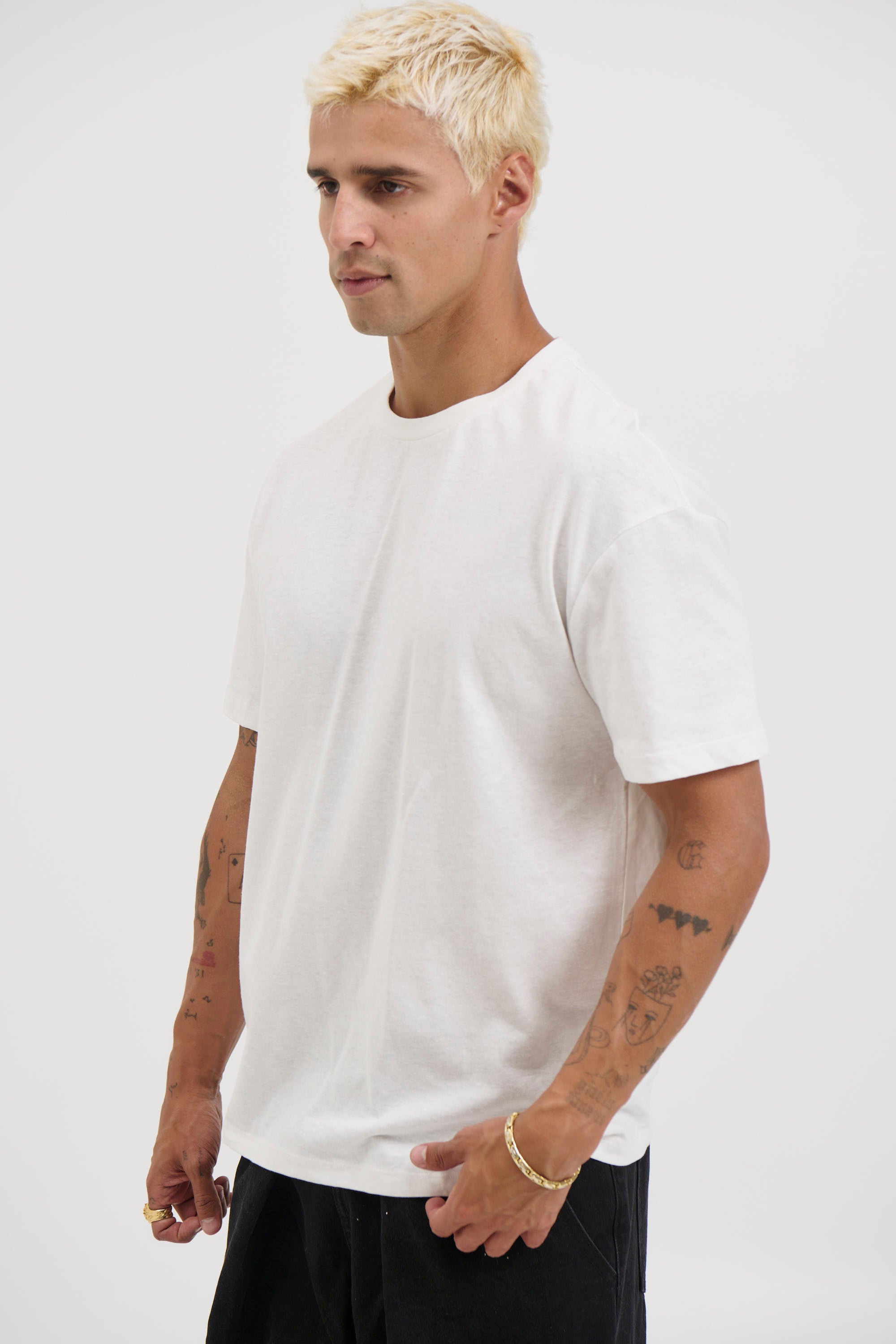 Fitted Linen Tee White
