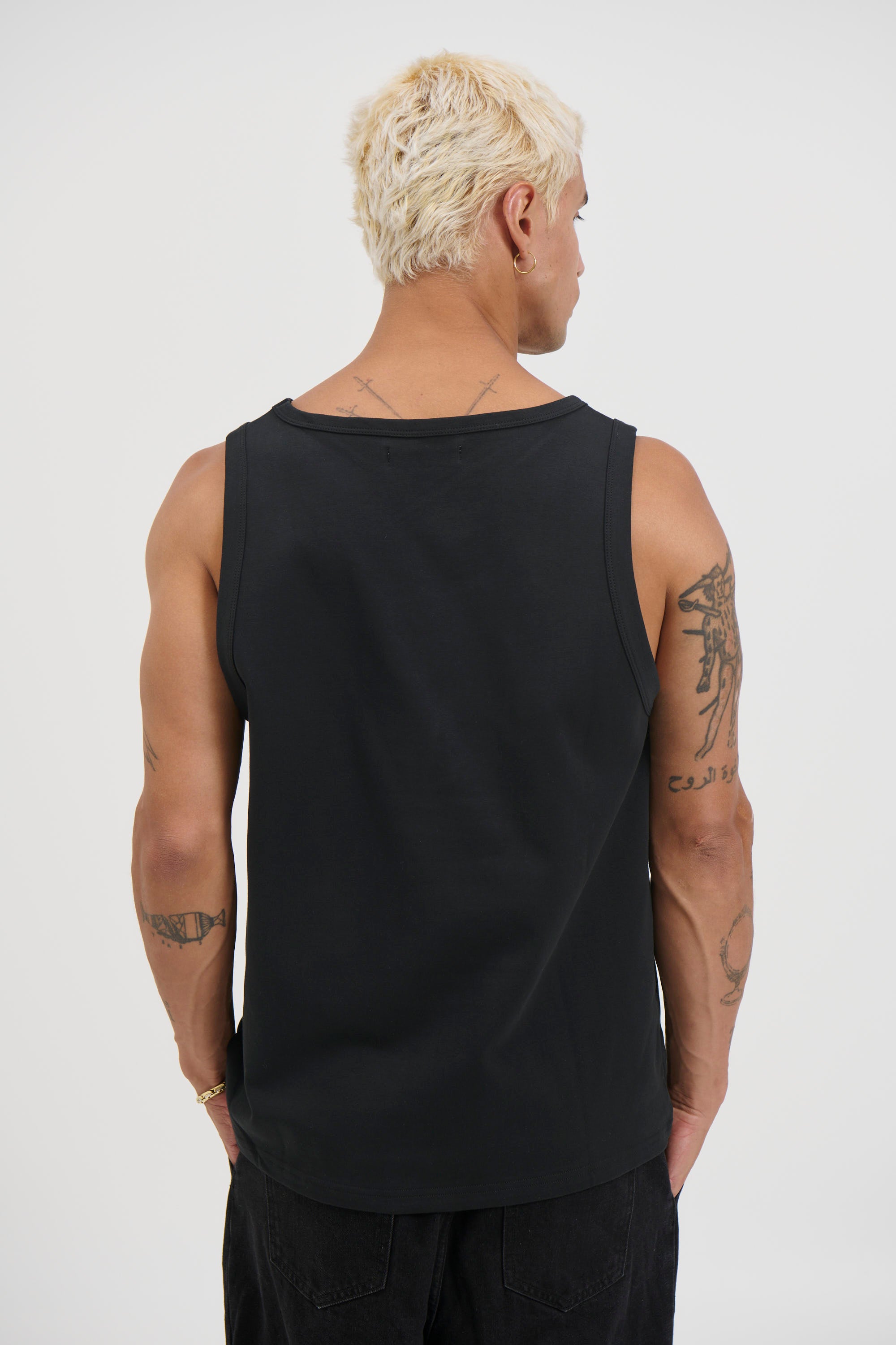 Stretch Fitted Tank Black