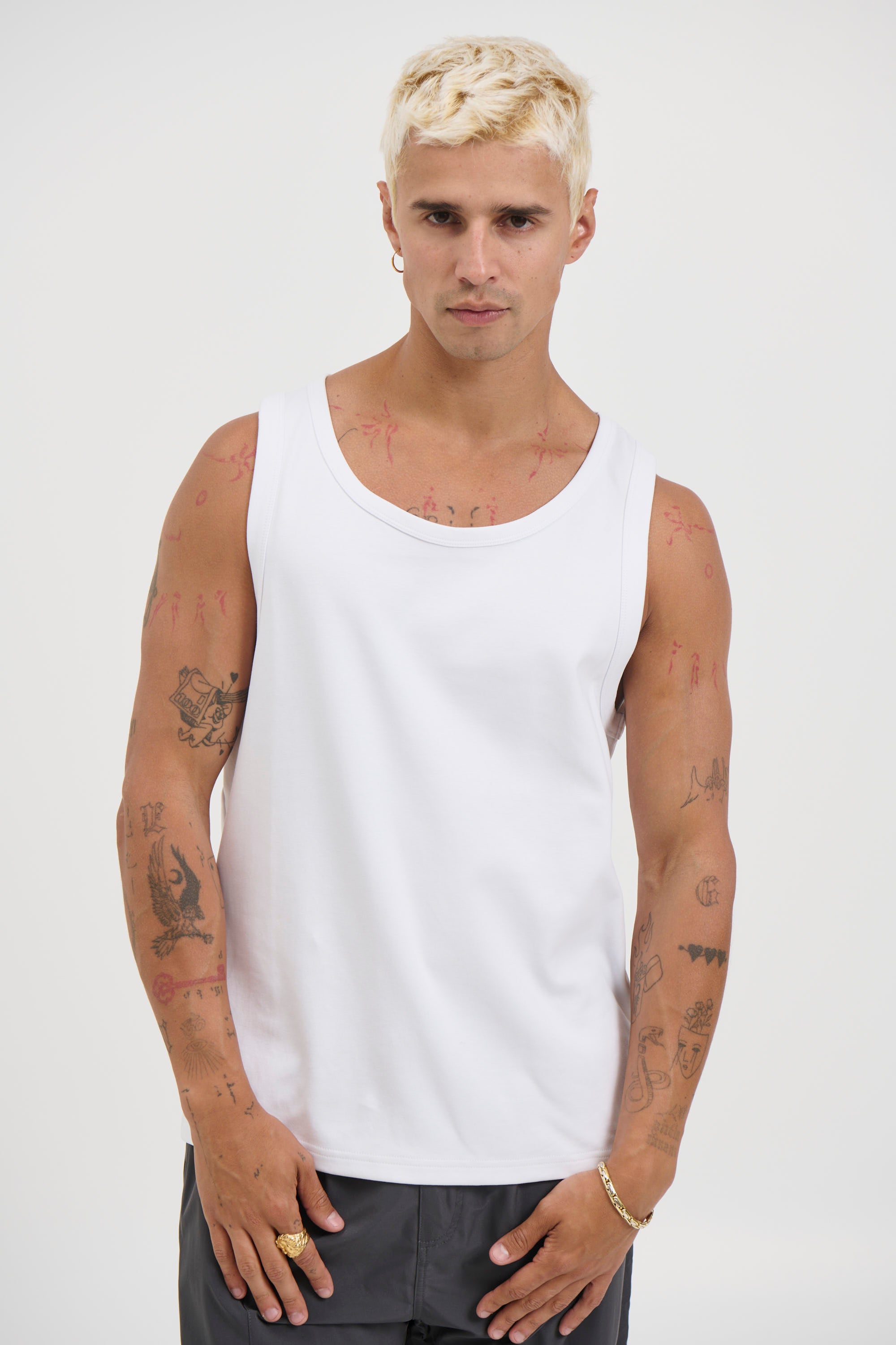 Stretch Fitted Tank White