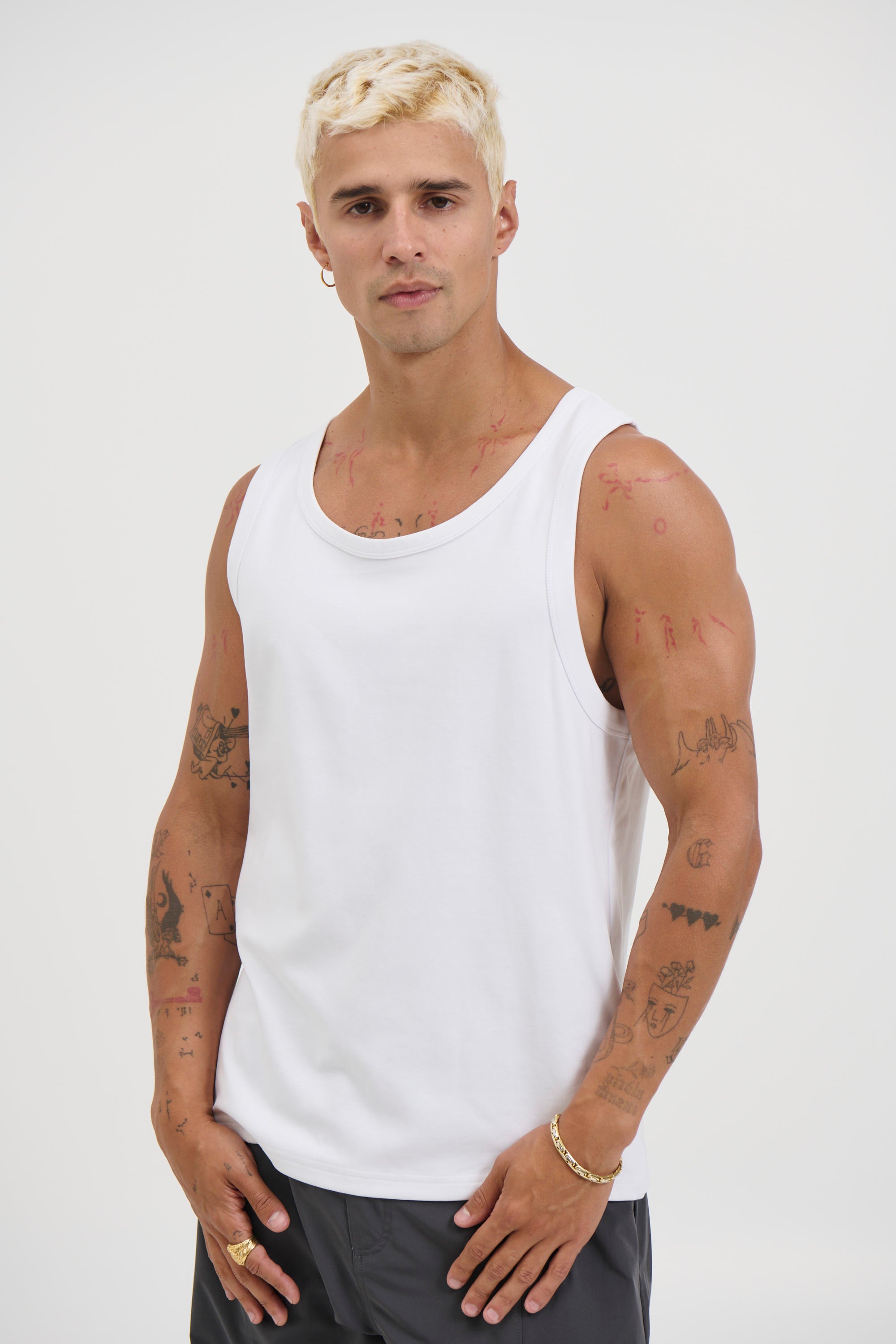 Stretch Fitted Tank White