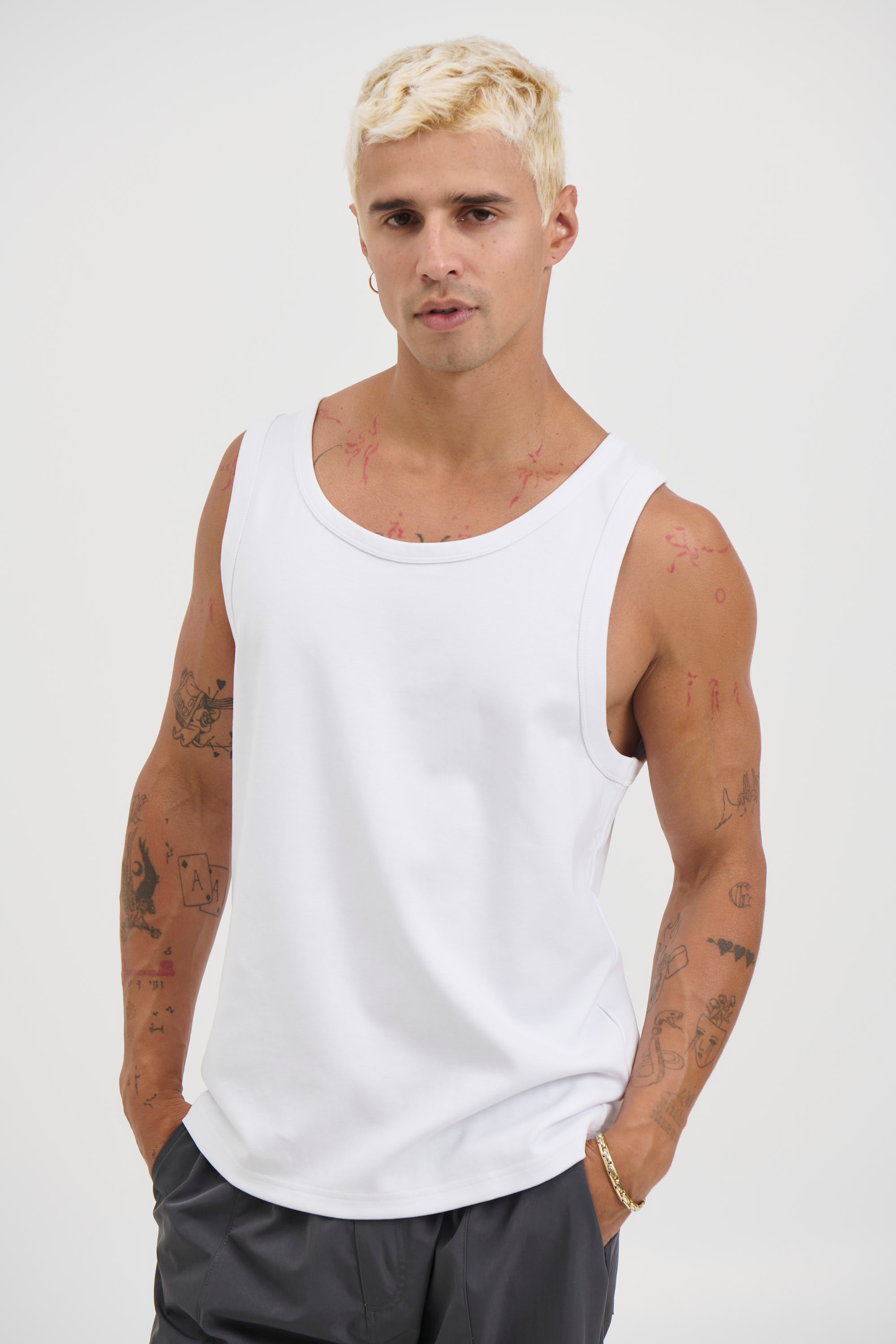 Stretch Fitted Tank White