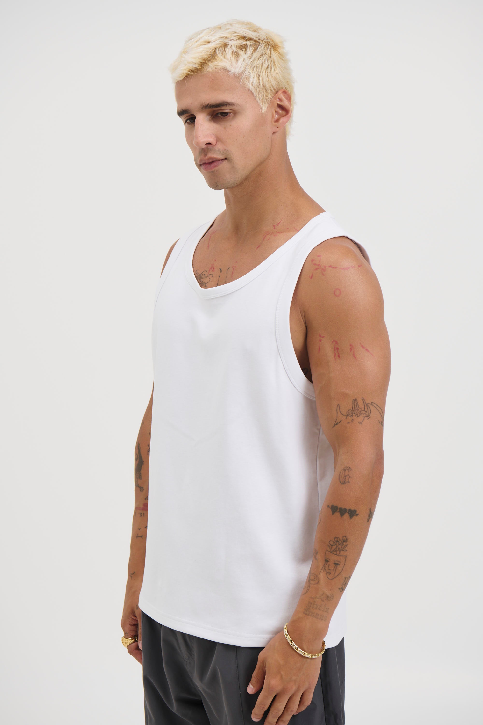 Stretch Fitted Tank White