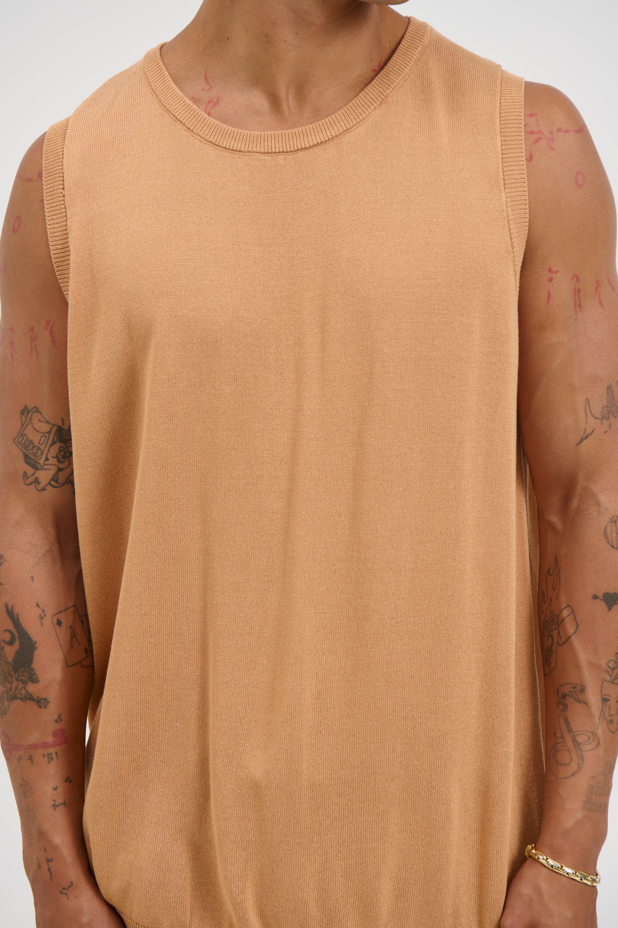 Knitted Crew Tank Rust