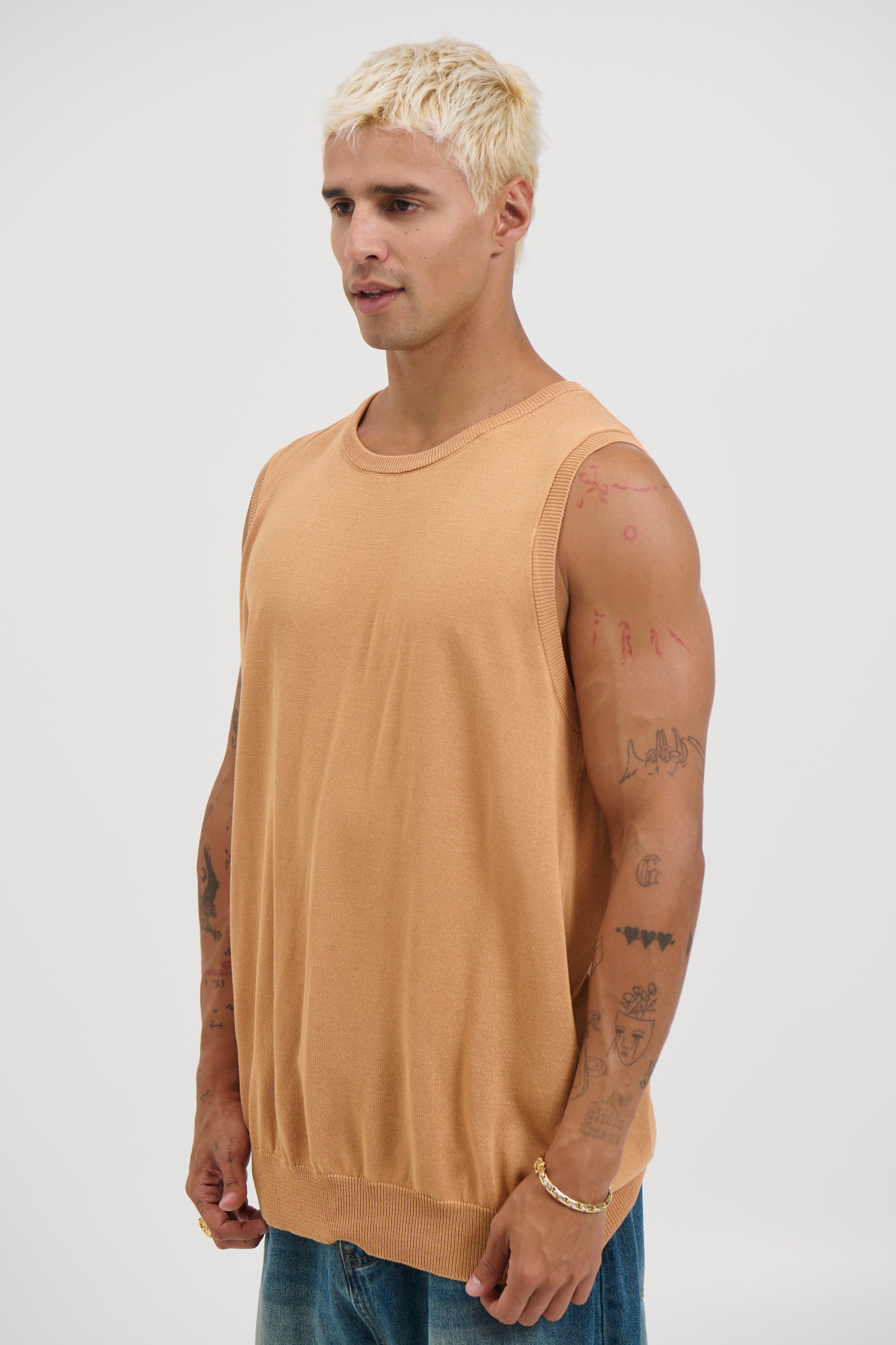 Knitted Crew Tank Rust