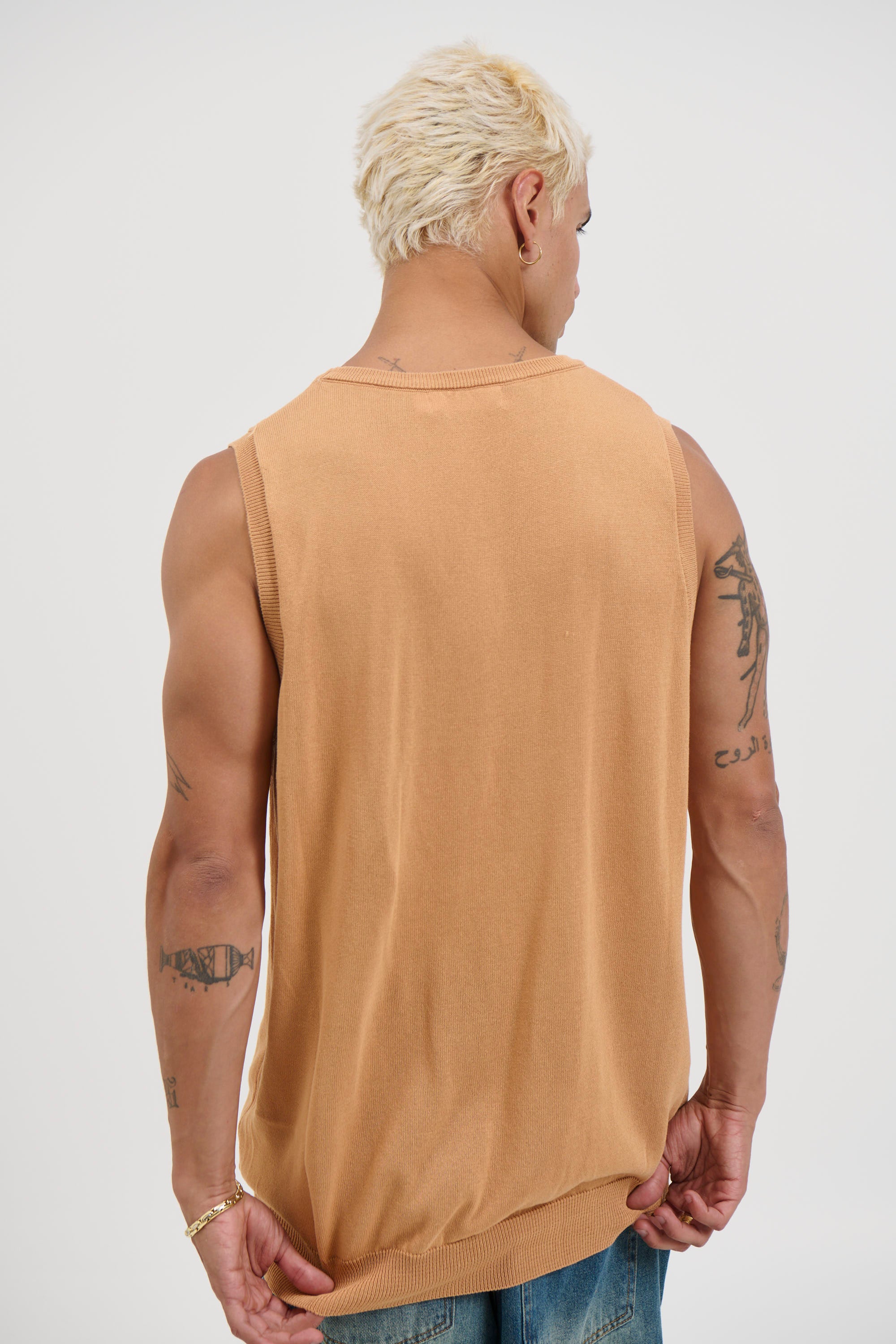 Knitted Crew Tank Rust