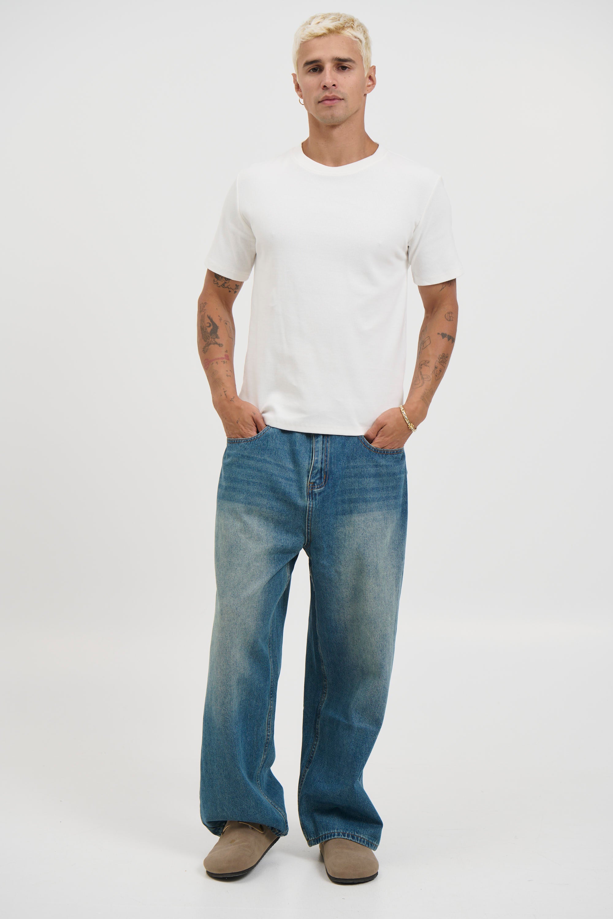 Fitted Ribbed Tee White