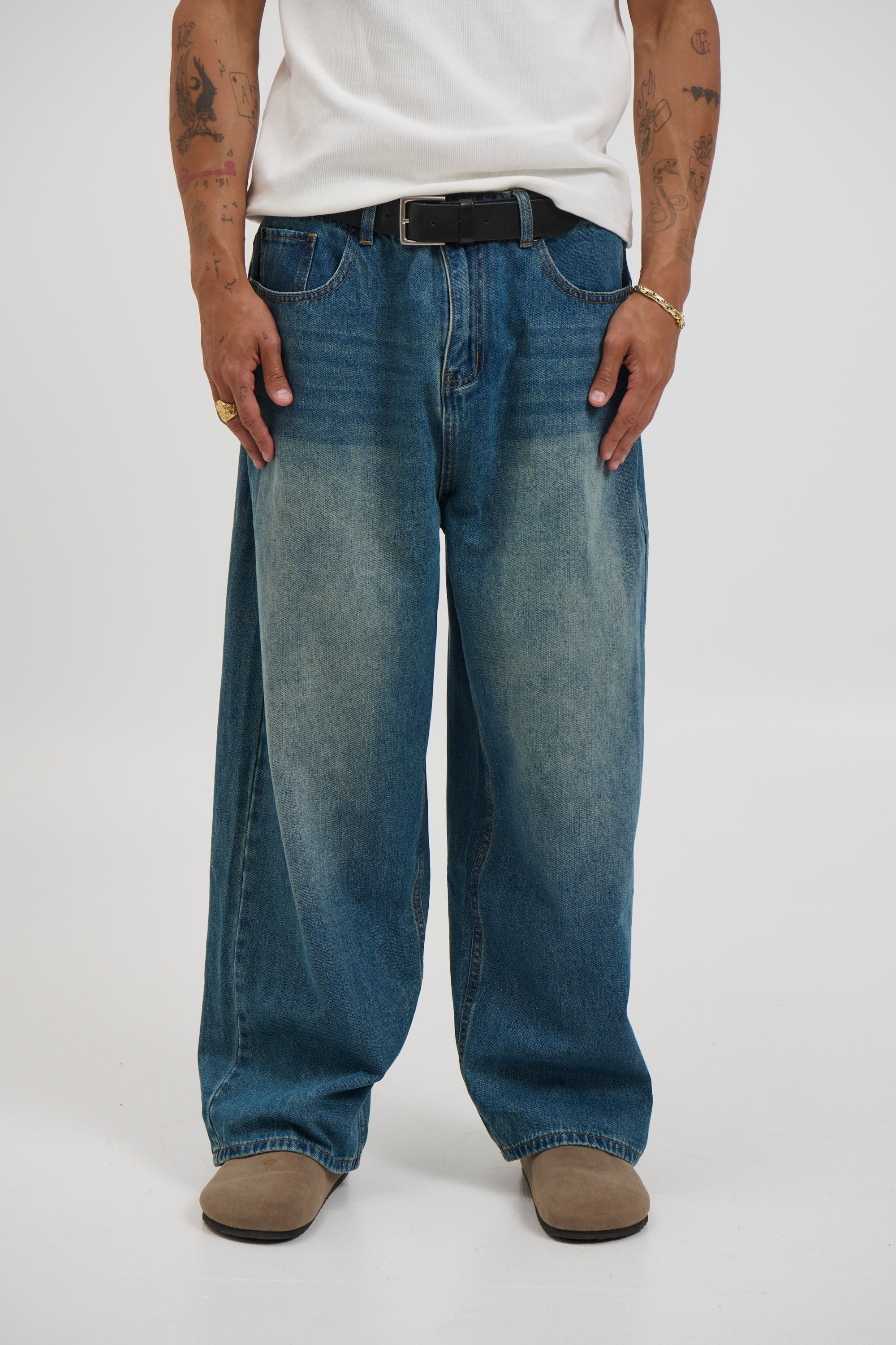 Newtown Baggy Denim Mid Blue