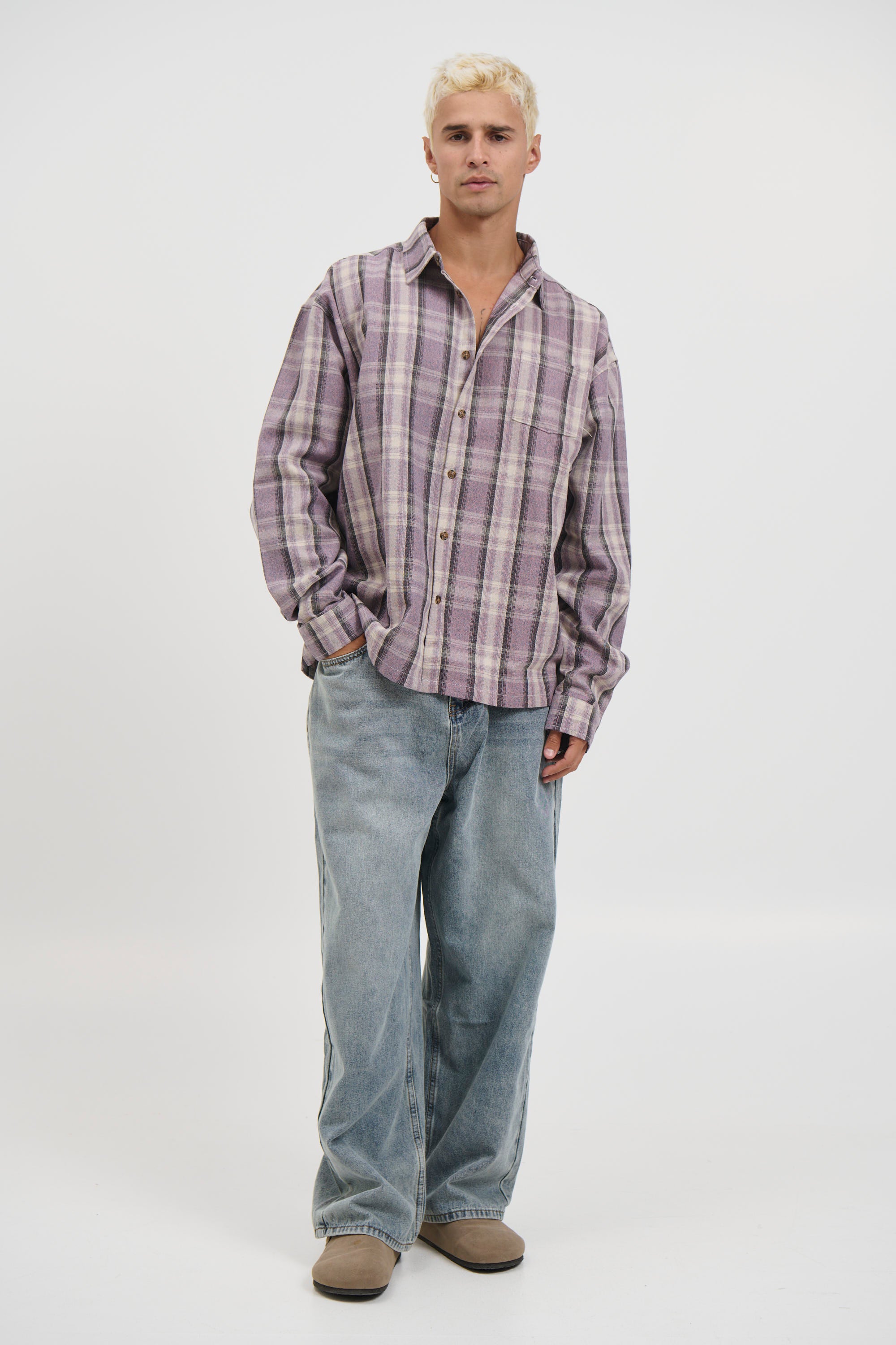 Brooklyn Check Shirt Lilac
