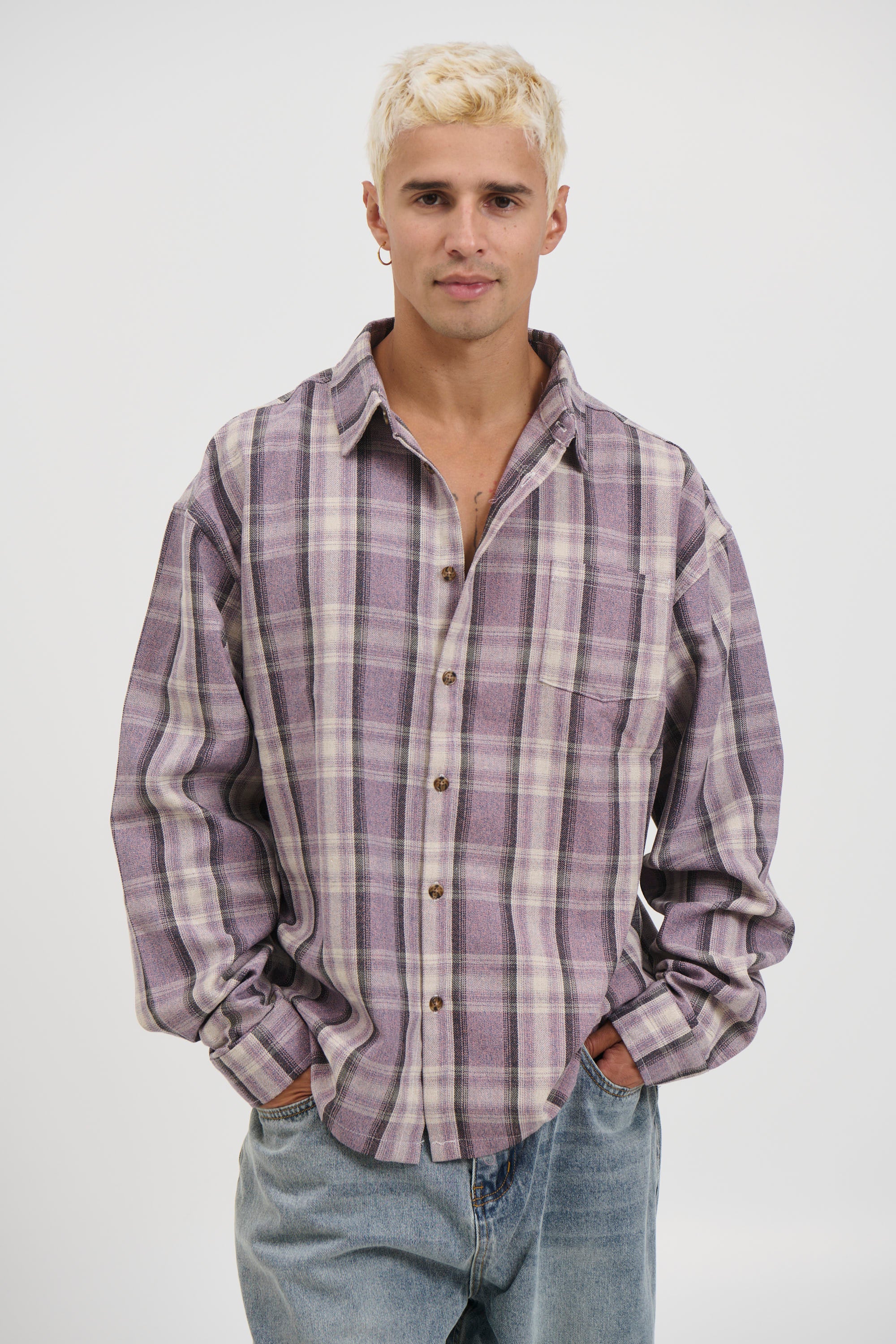 Brooklyn Check Shirt Lilac