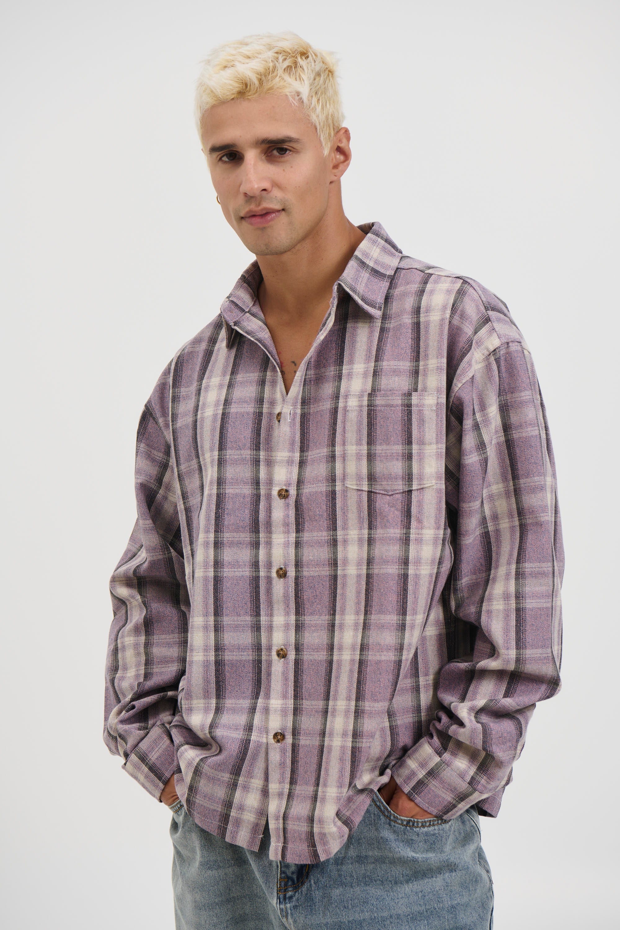 Brooklyn Check Shirt Lilac