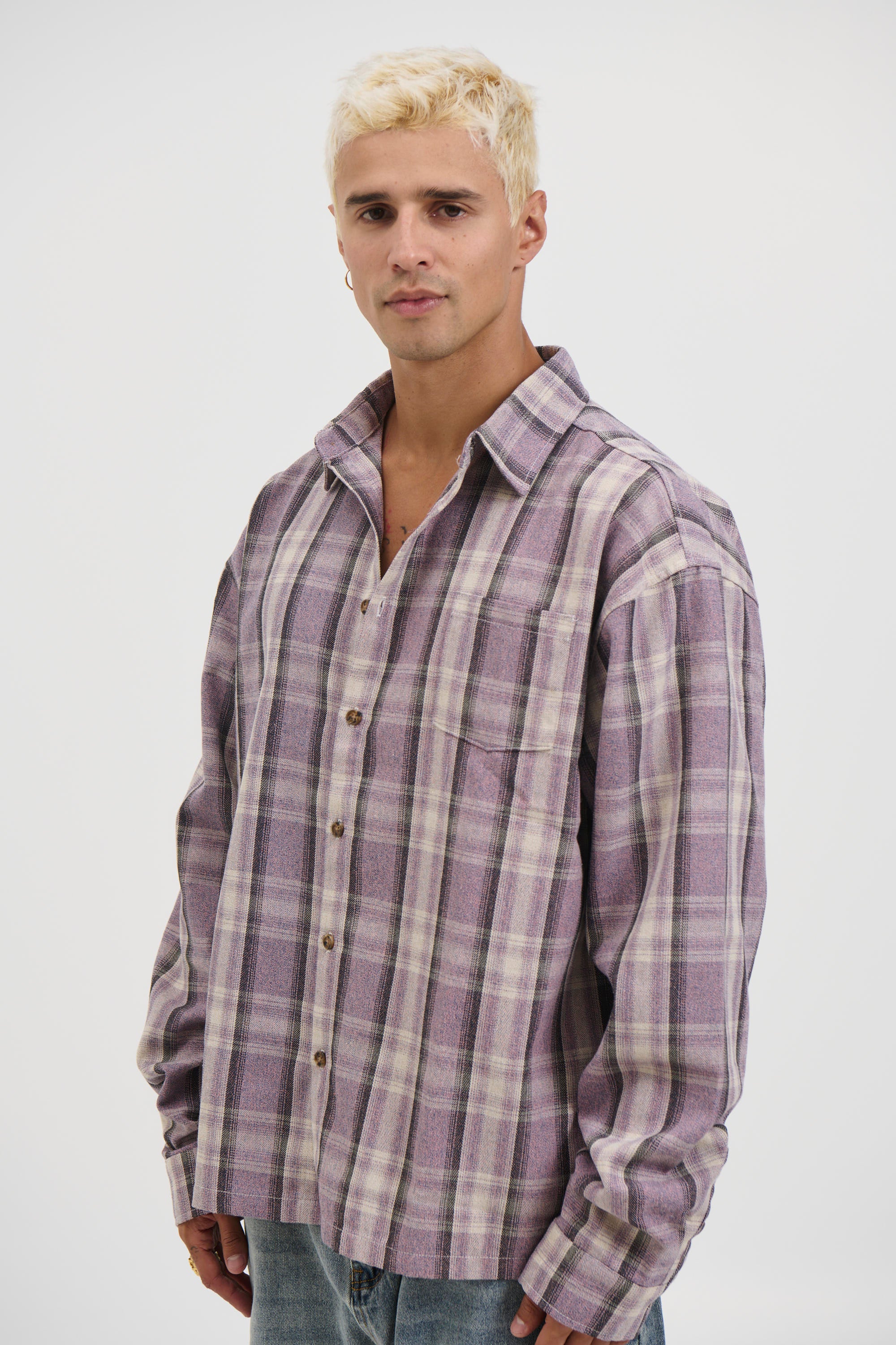 Brooklyn Check Shirt Lilac