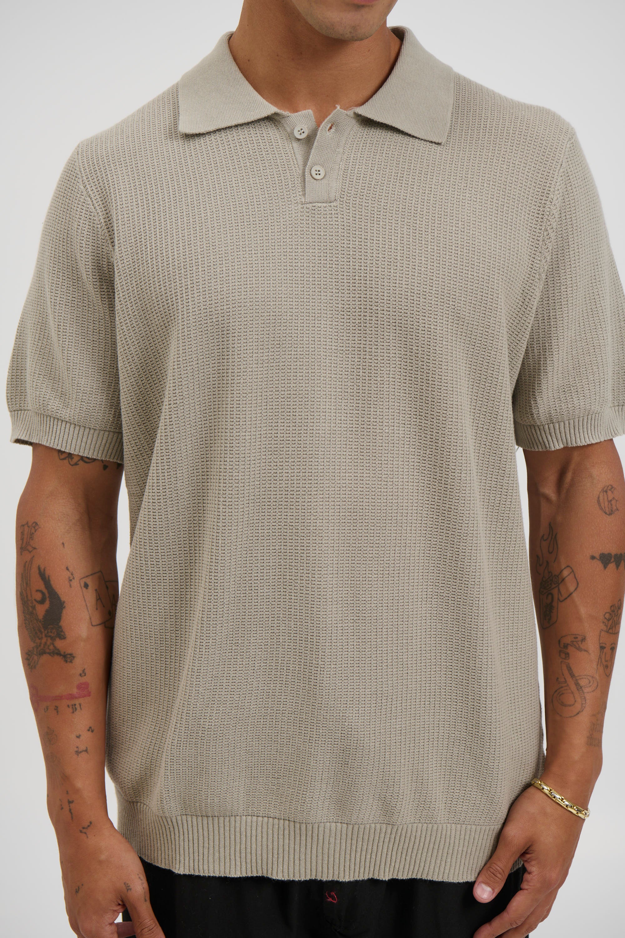 Soft Knit Polo Grey