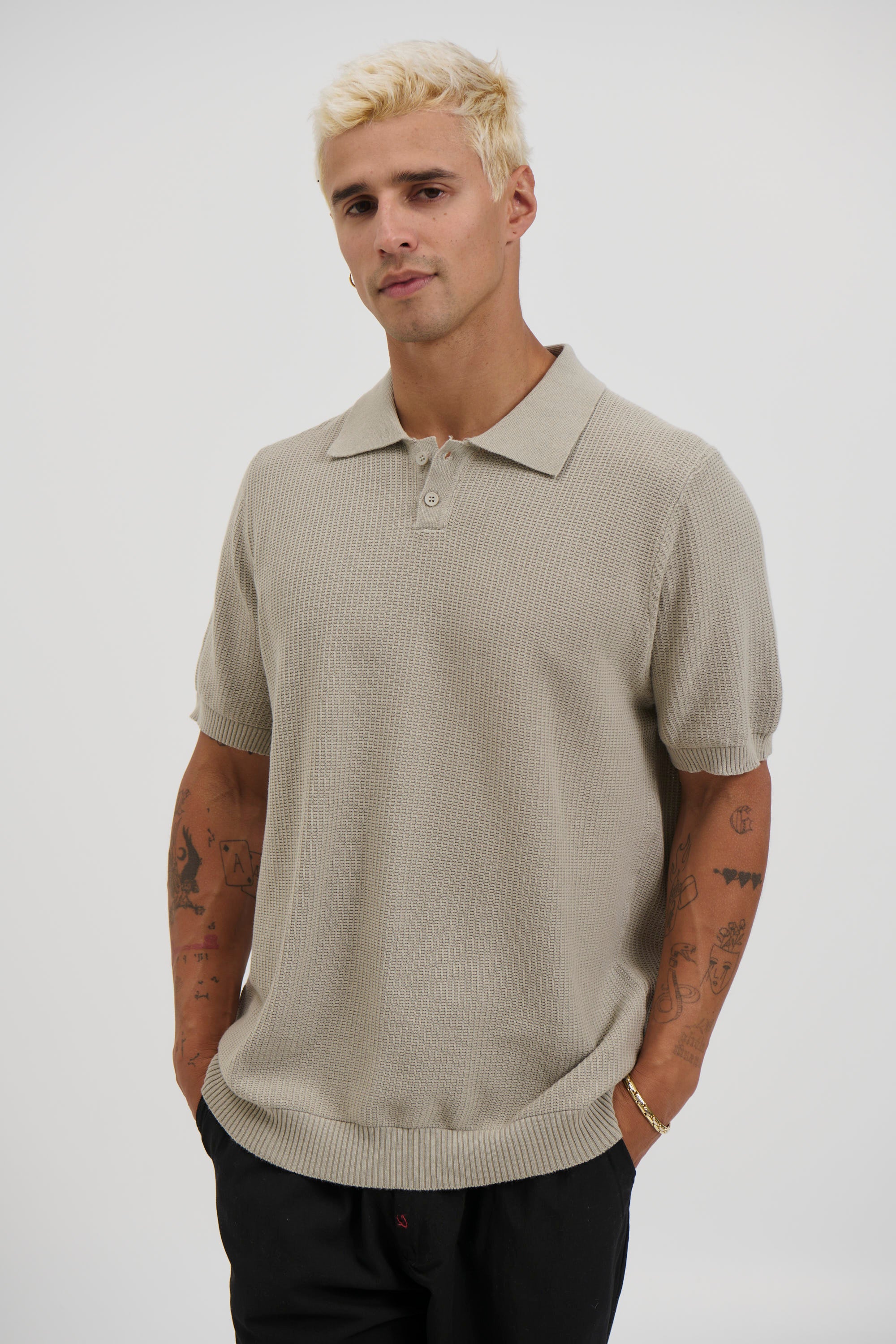 Soft Knit Polo Grey