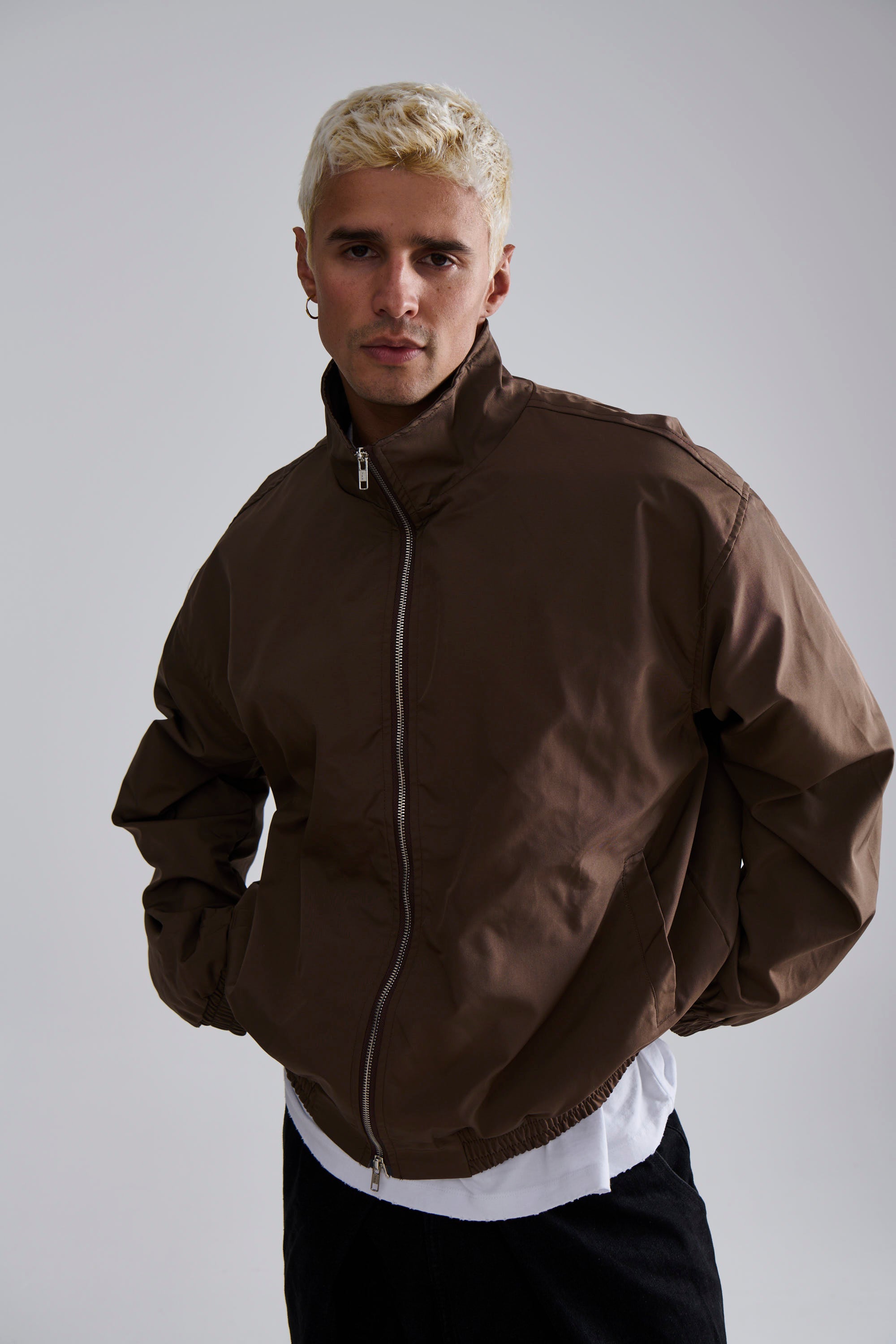 Collar Zip Jacket Choc