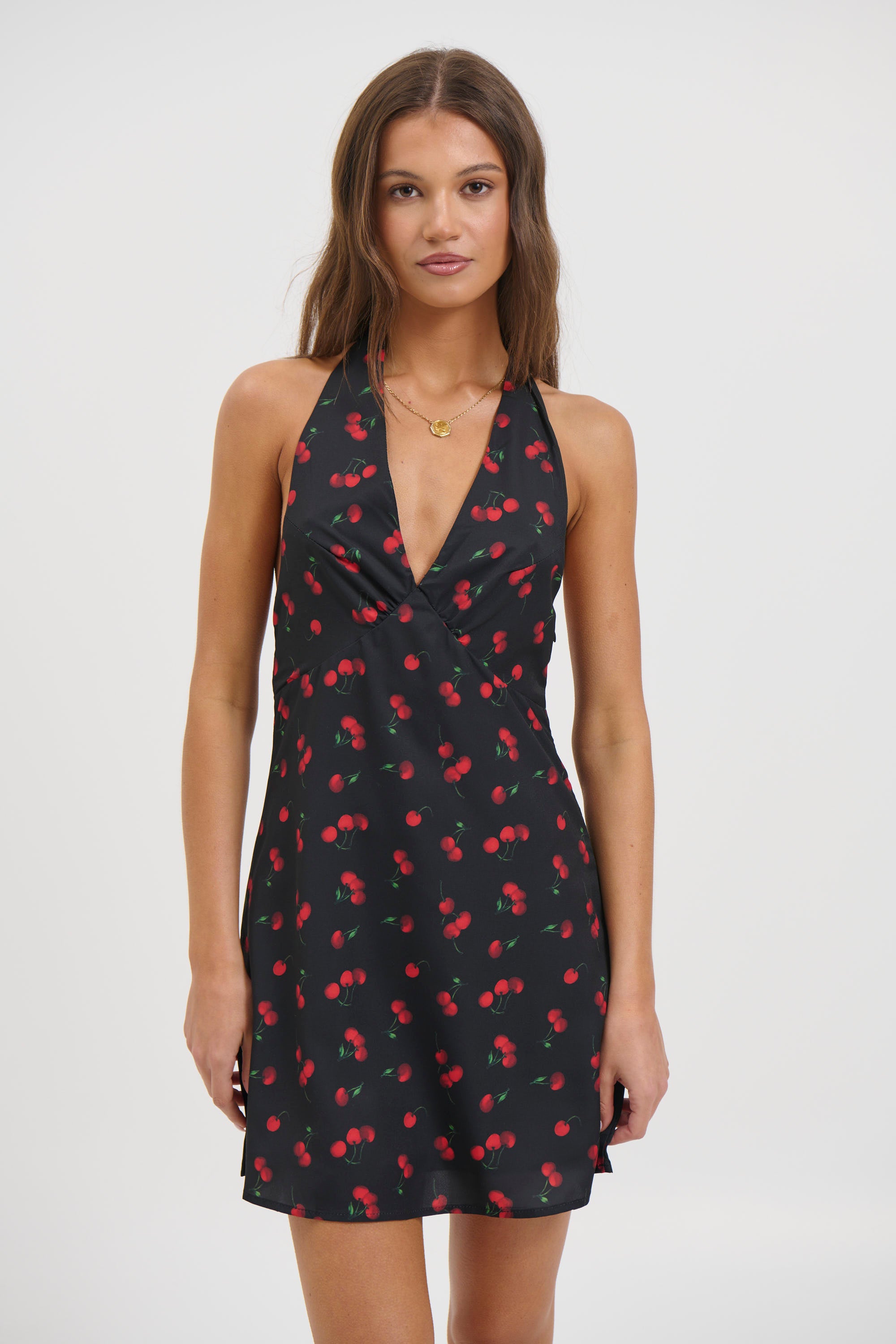 Cherry Mini Dress Black - FINAL SALE