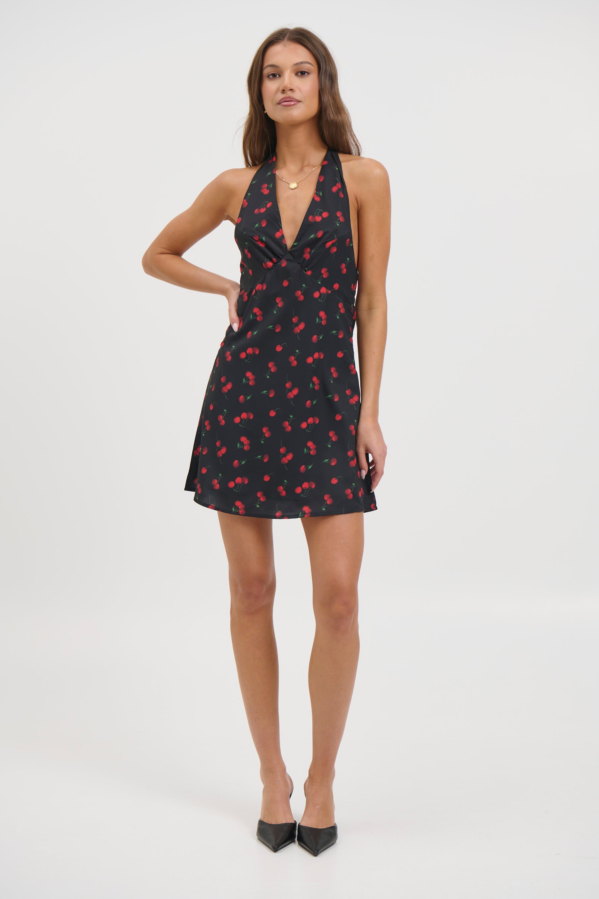 Cherry Mini Dress Black - FINAL SALE