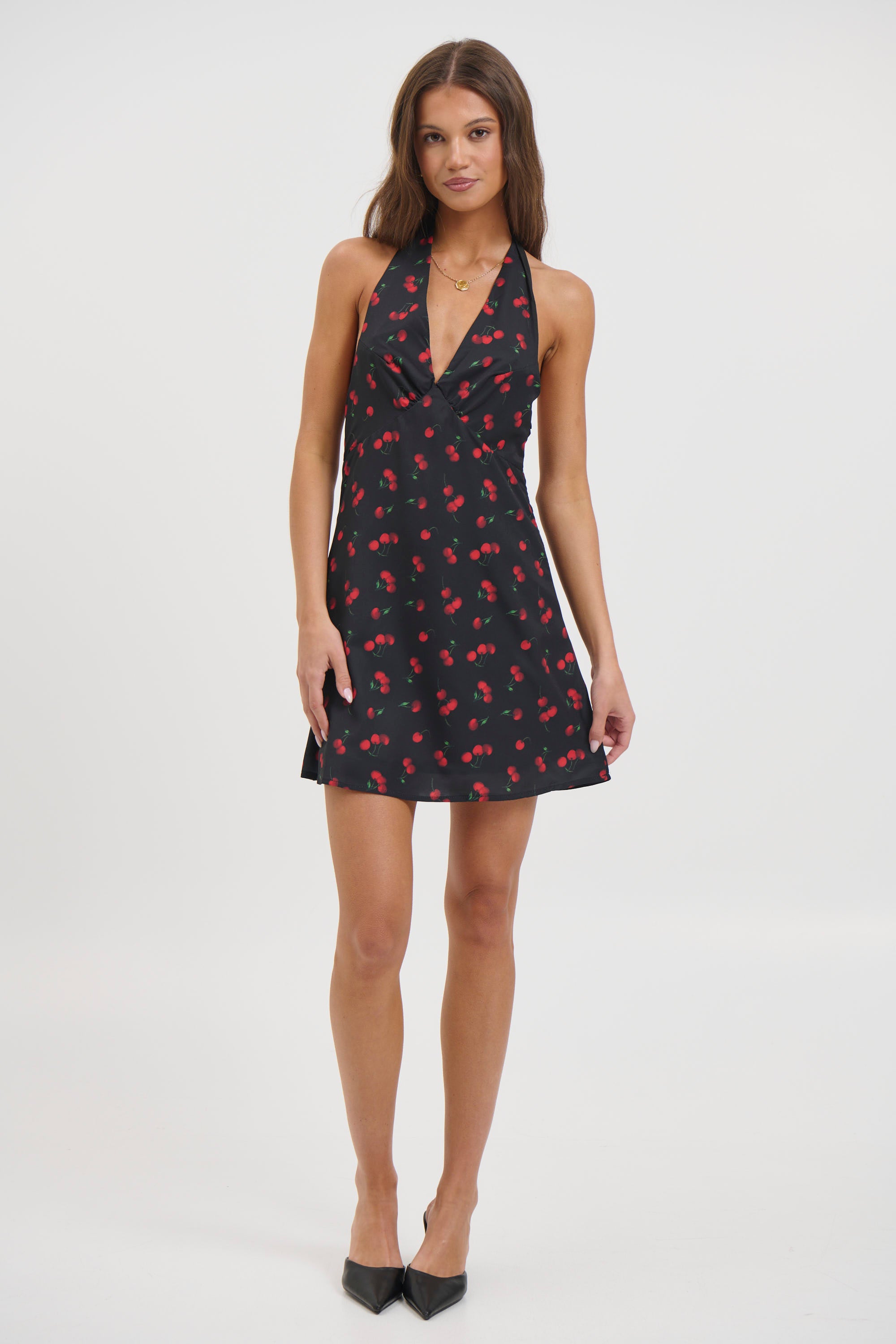 Cherry Mini Dress Black - FINAL SALE