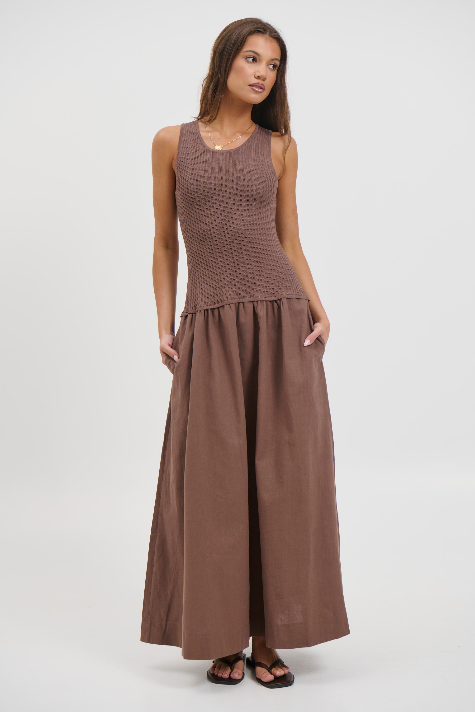 Malibu Maxi Dress Chocolate