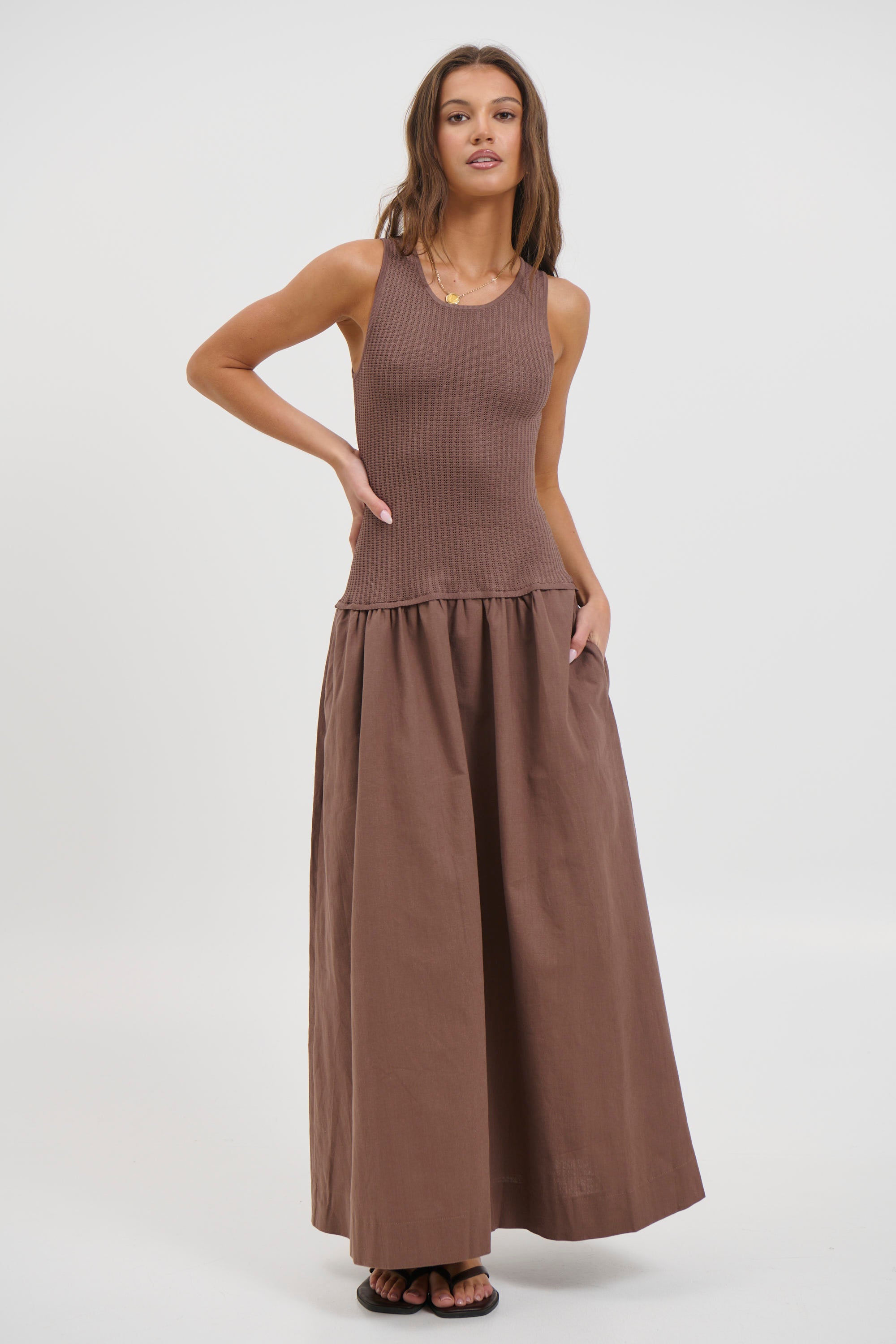 Malibu Maxi Dress Chocolate