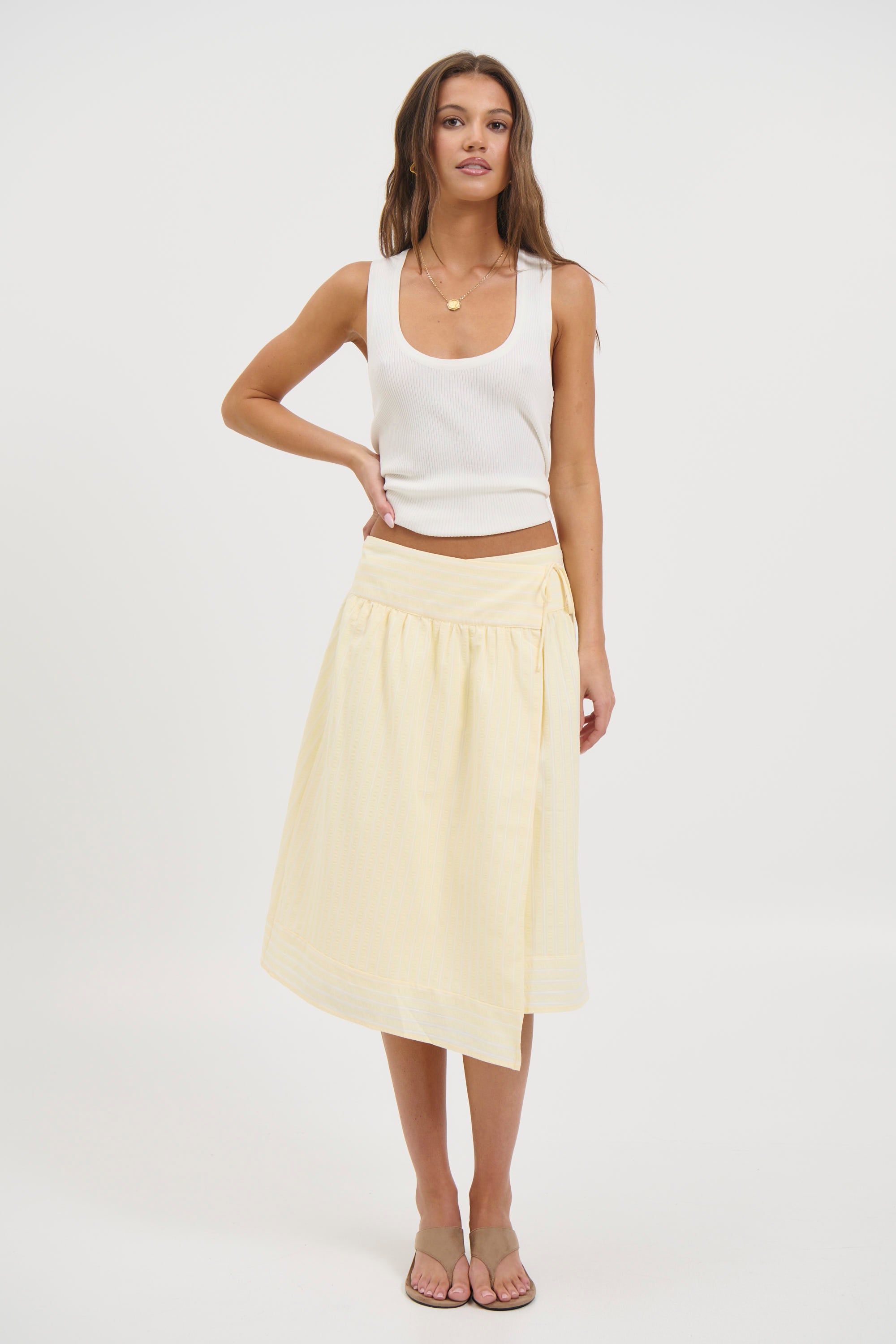 Chase Midi Skirt Lemon