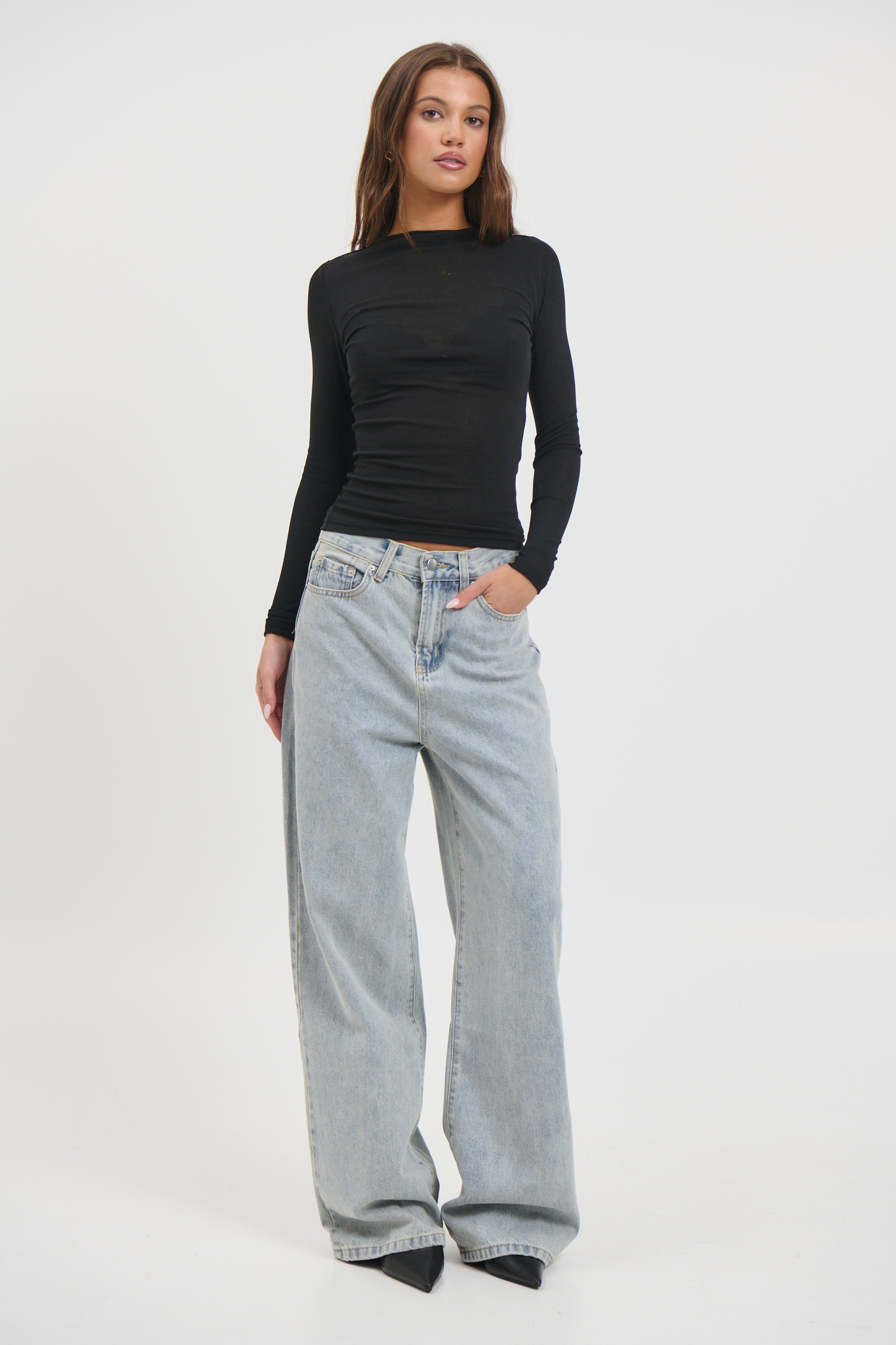 Katya Long Sleeve Top Black