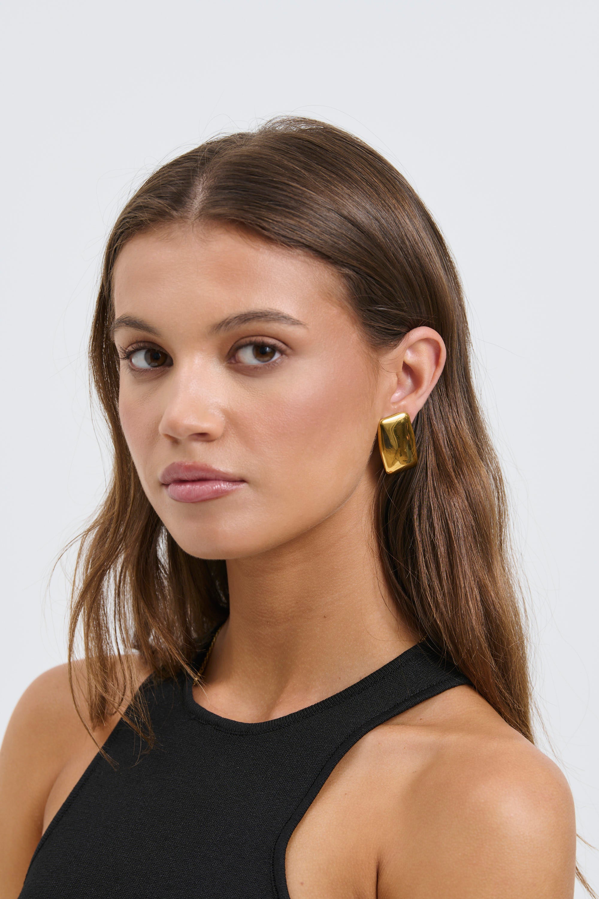 Square Bar Earrings Gold