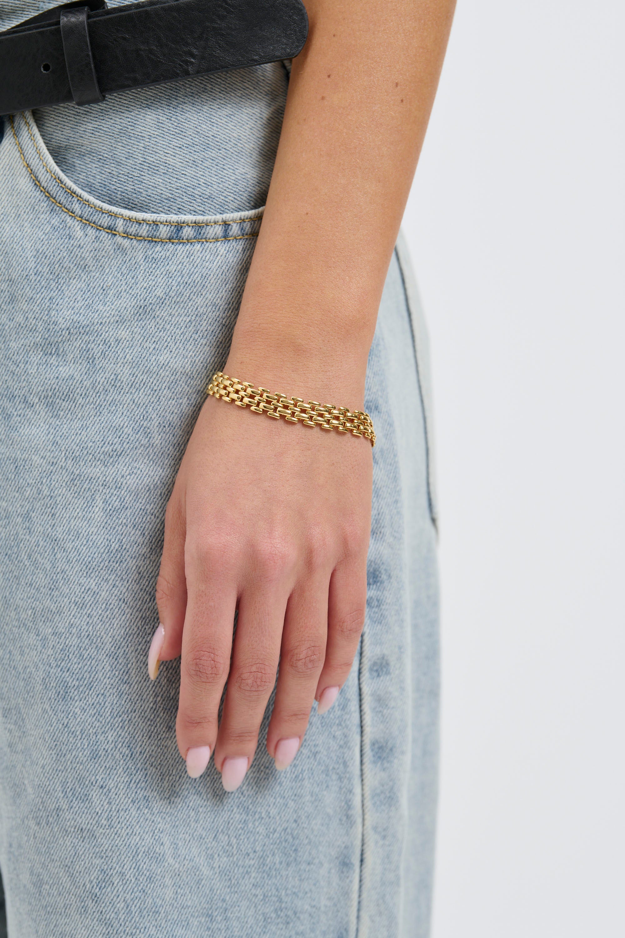 Xena Popcorn Chain Bracelet 18k Gold Plated