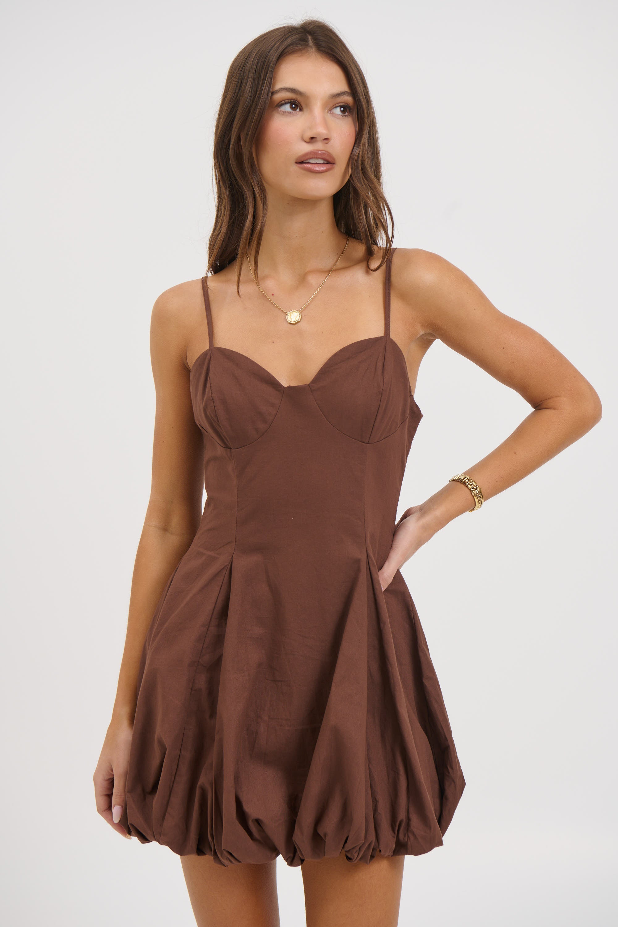 Catrina Mini Dress Chocolate
