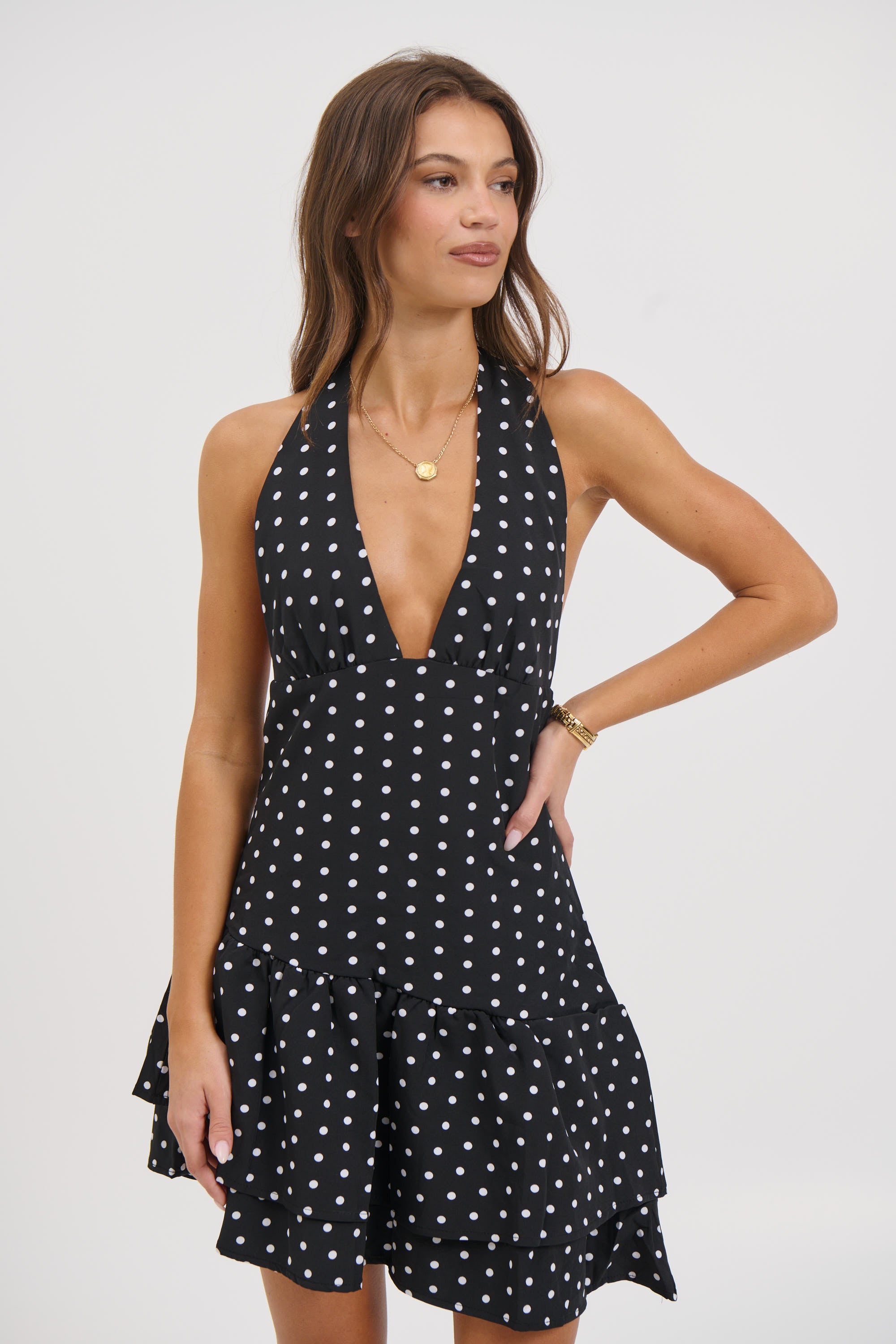 Delta Polka Dot Dress Black