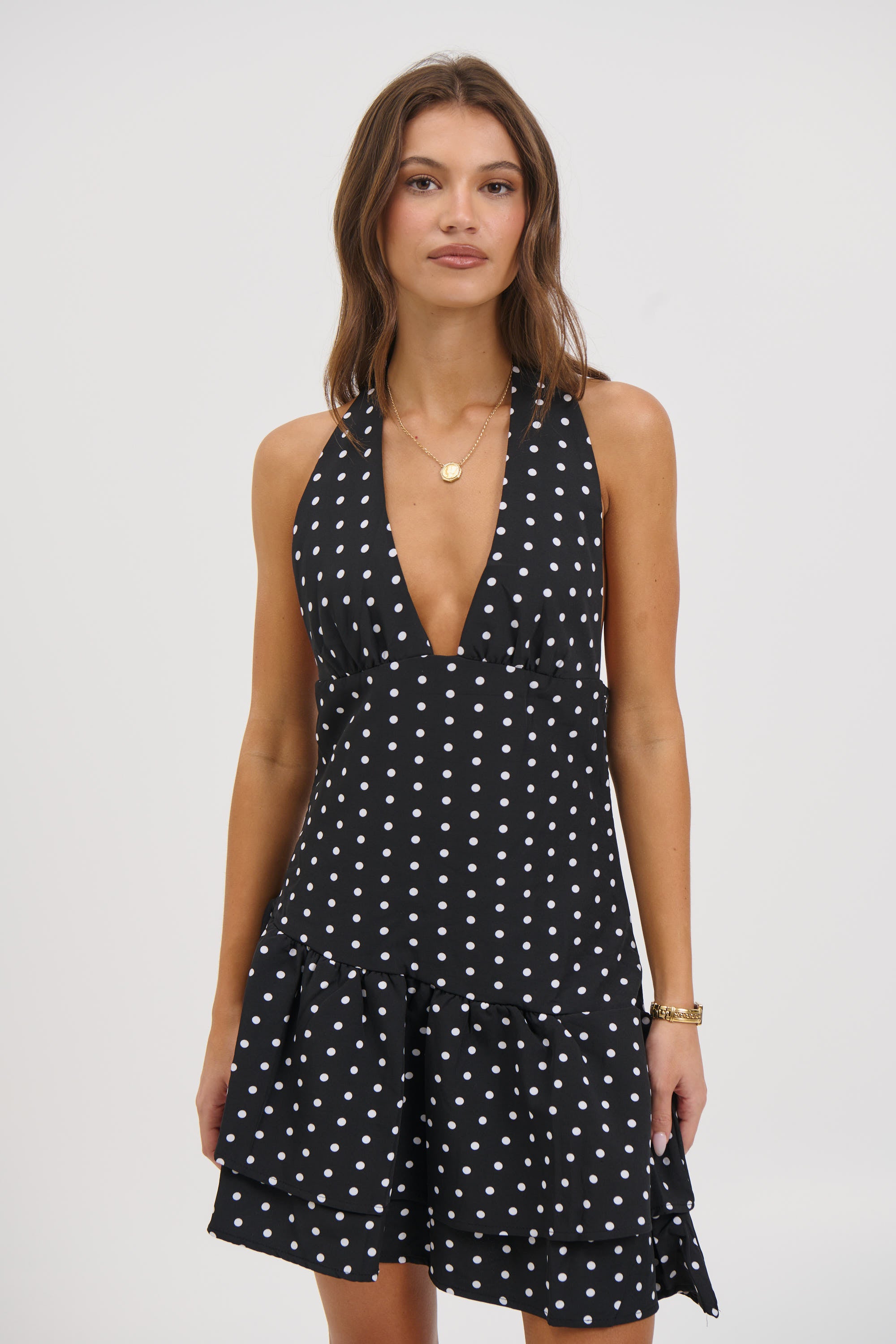 Delta Polka Dot Dress Black