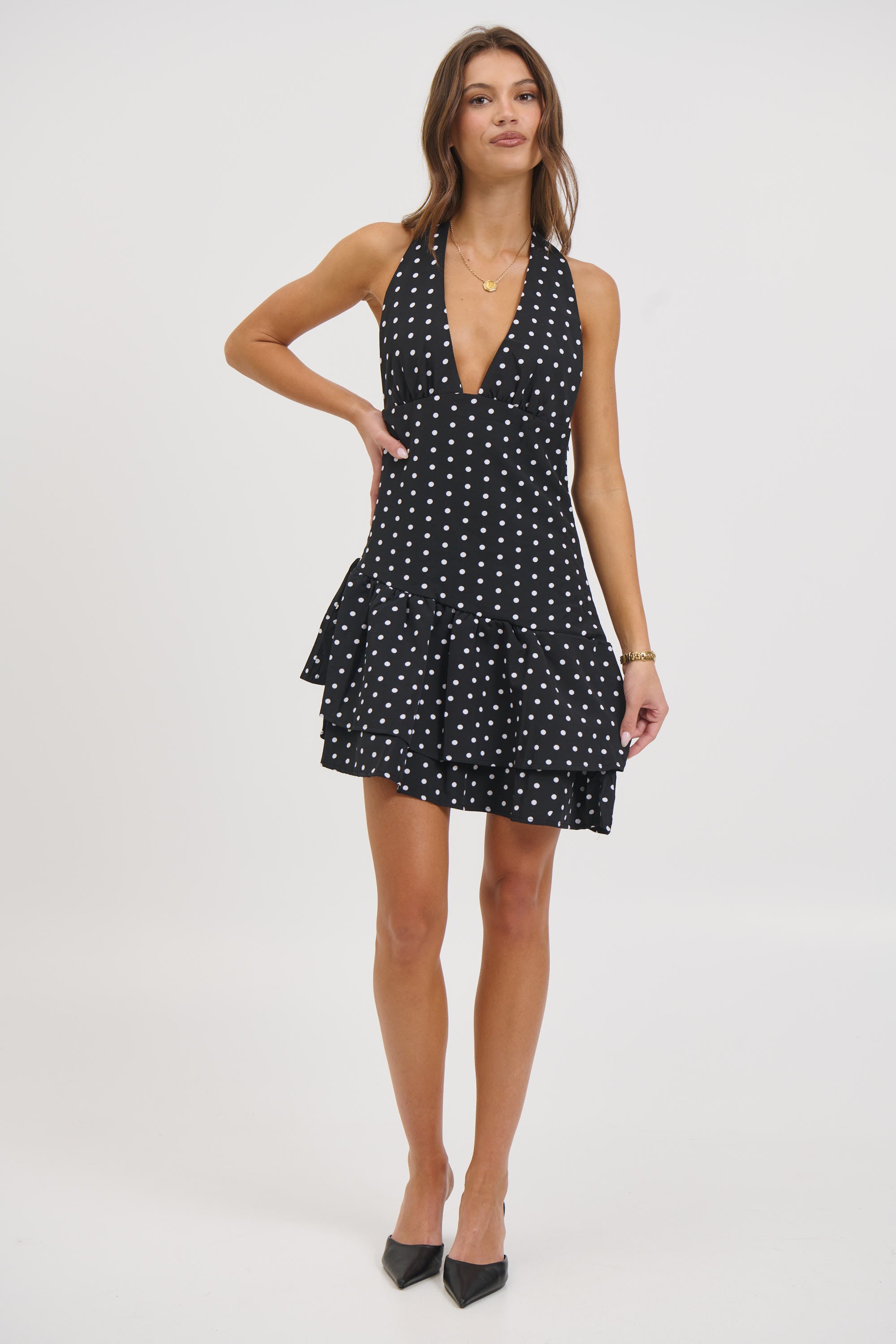 Delta Polka Dot Dress Black