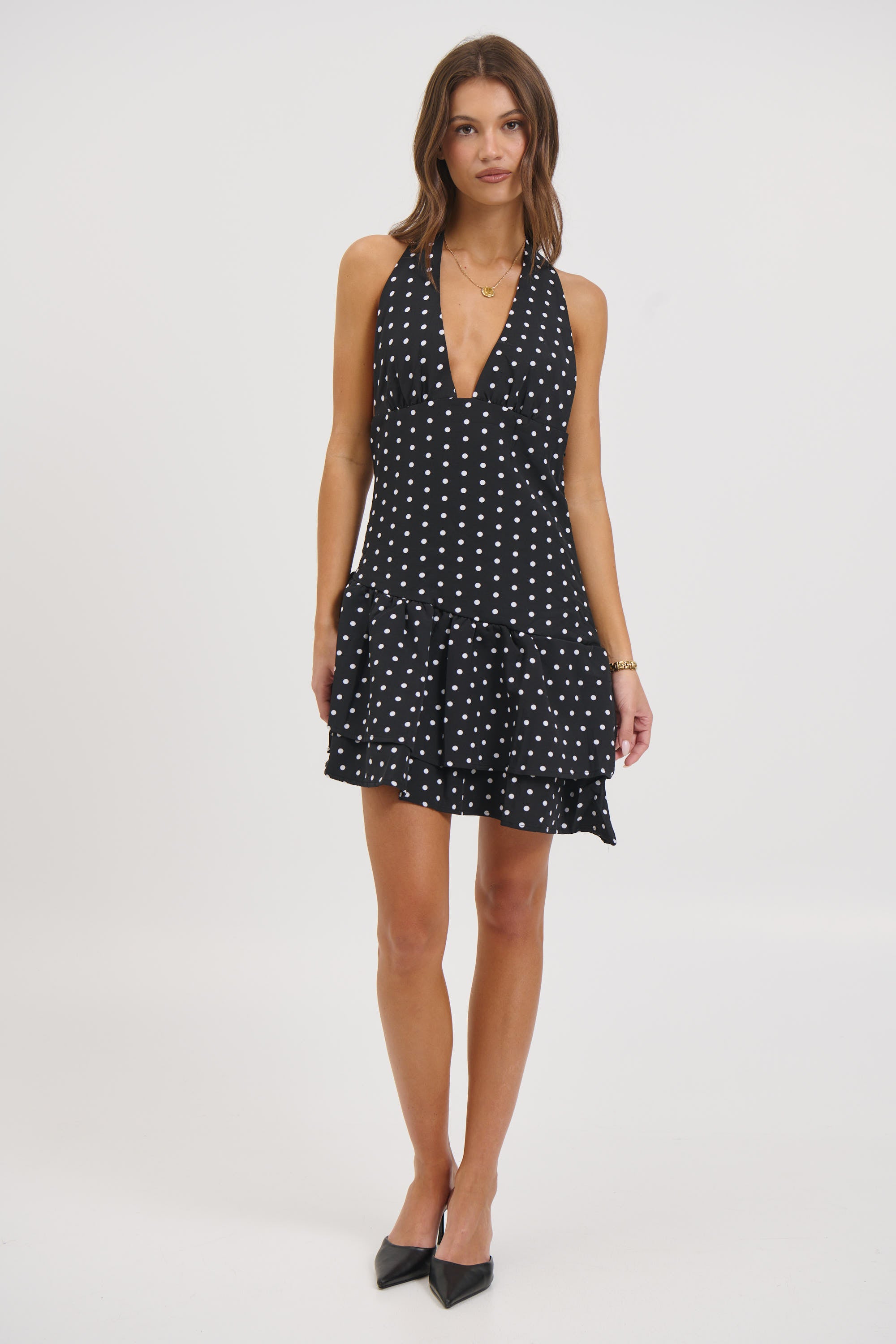 Delta Polka Dot Dress Black