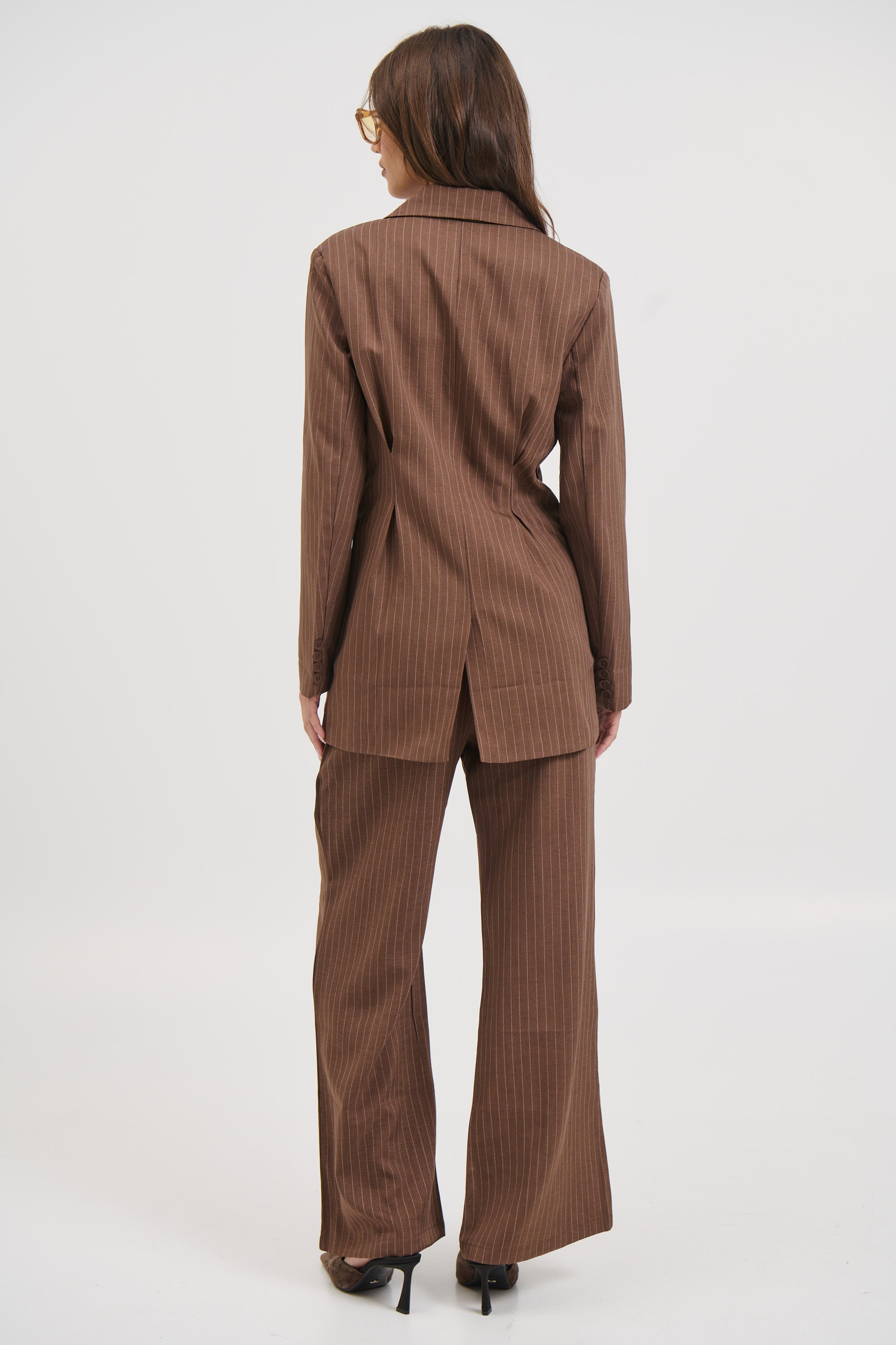 Kassandra Pinstripe Set Chocolate
