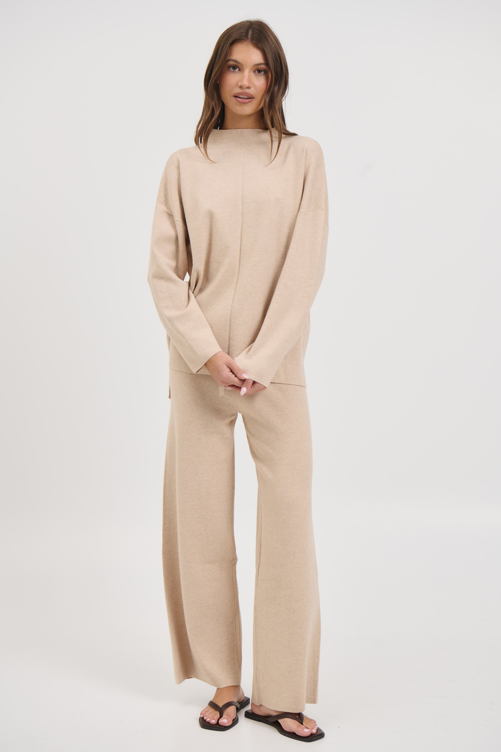 Quin Knit Sweater Beige
