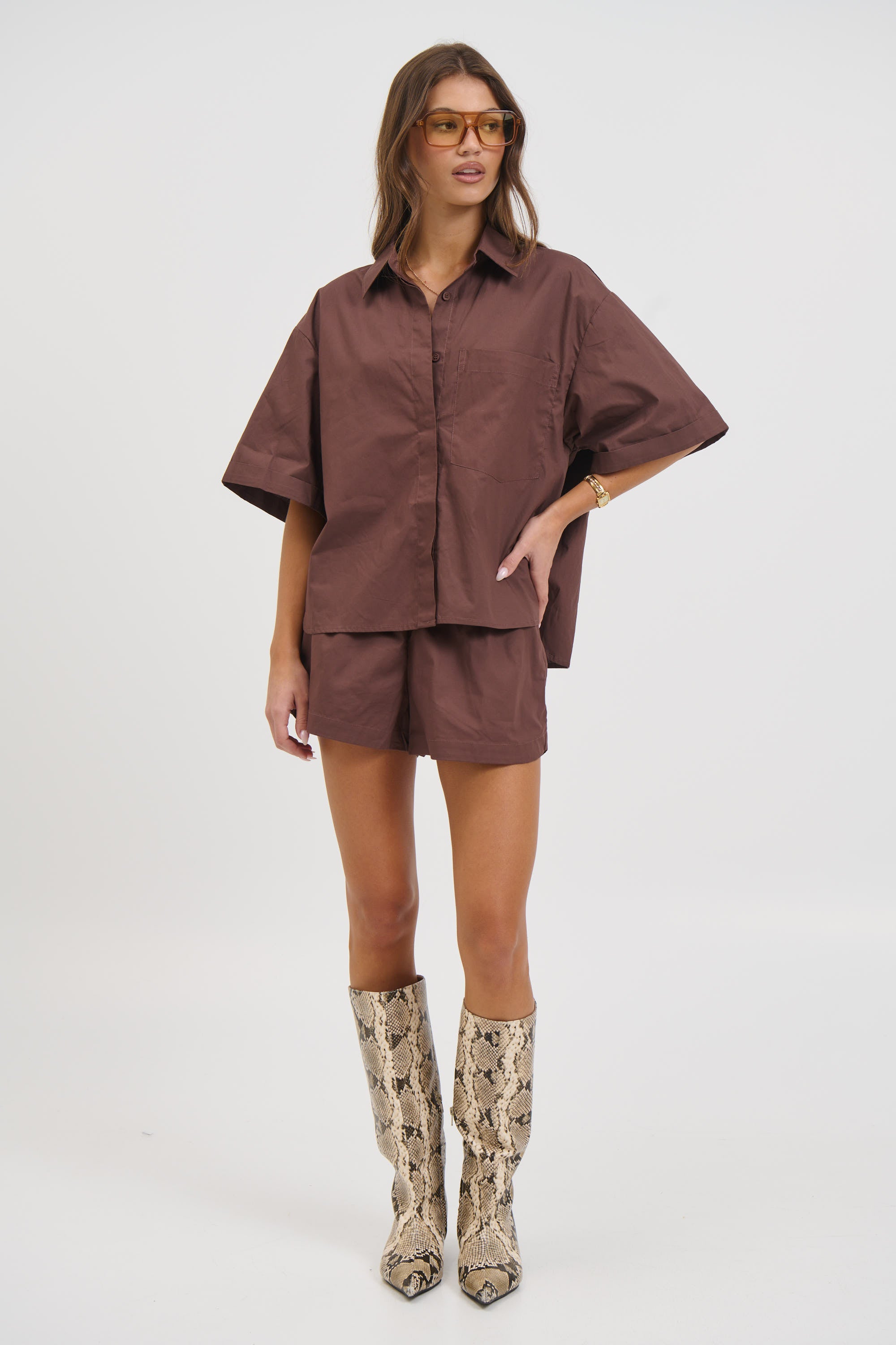 Kikki Shirt Chocolate