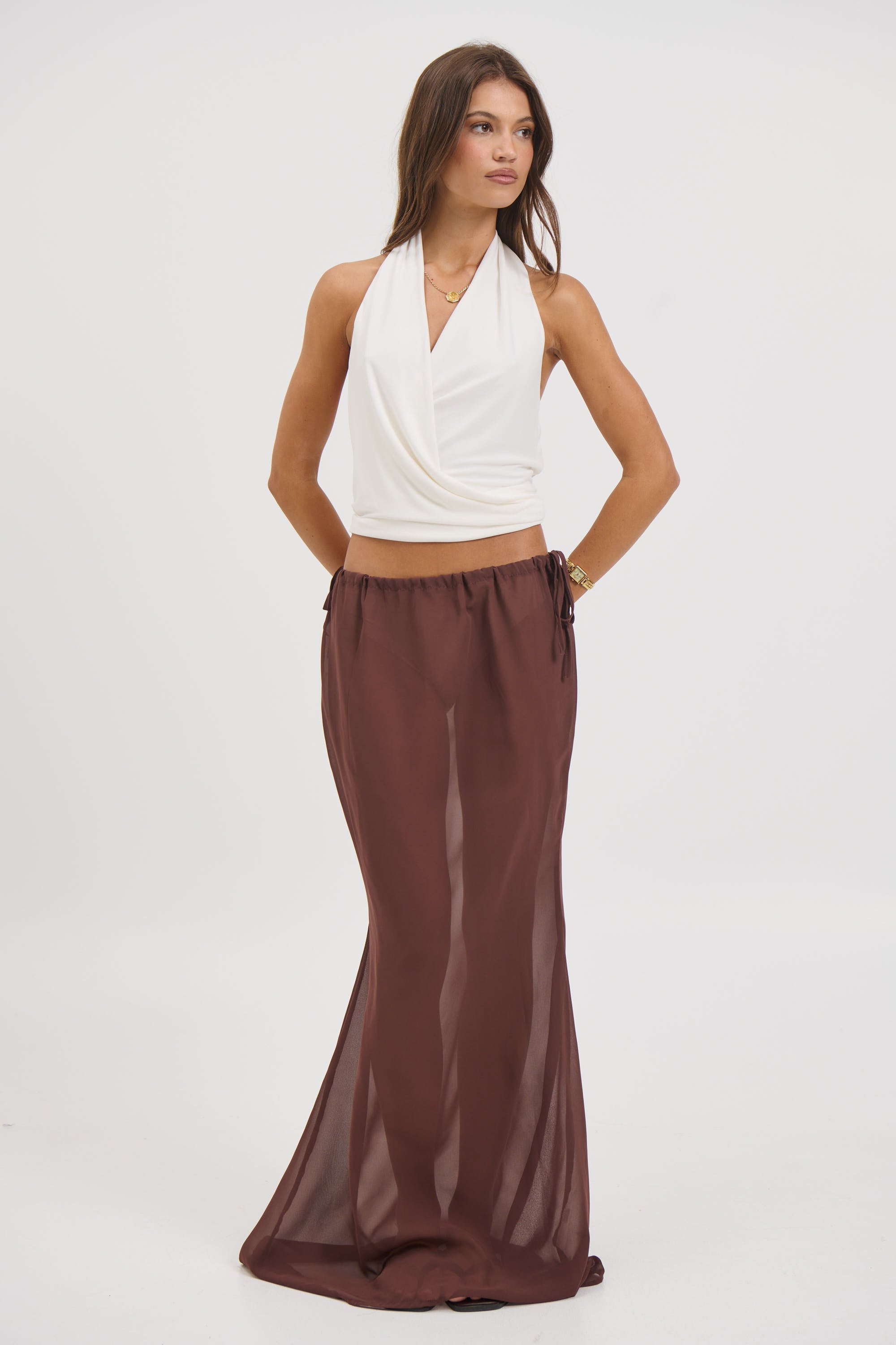 Arianne Maxi Skirt Chocolate