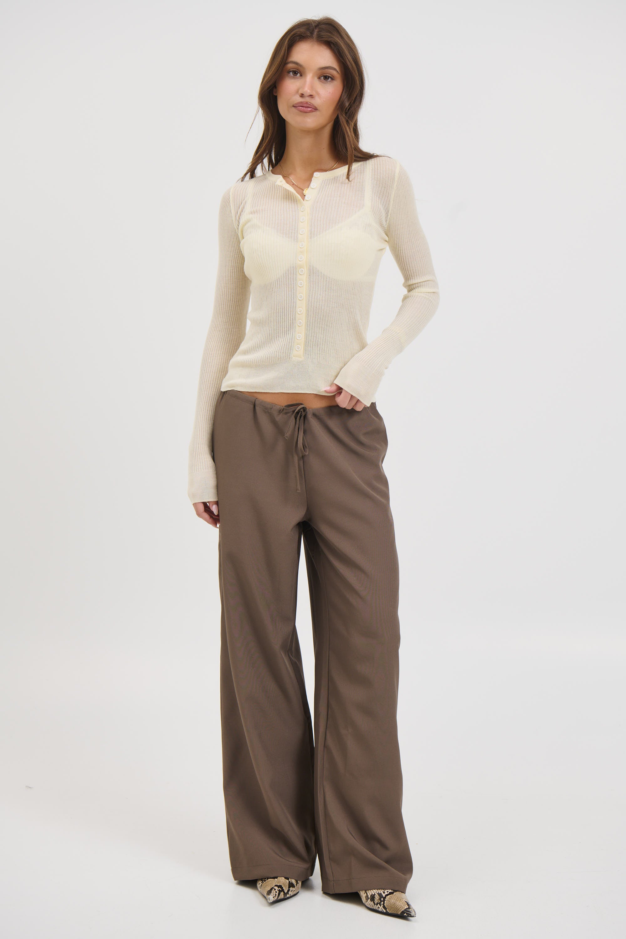 Analisa Sheer Top Beige