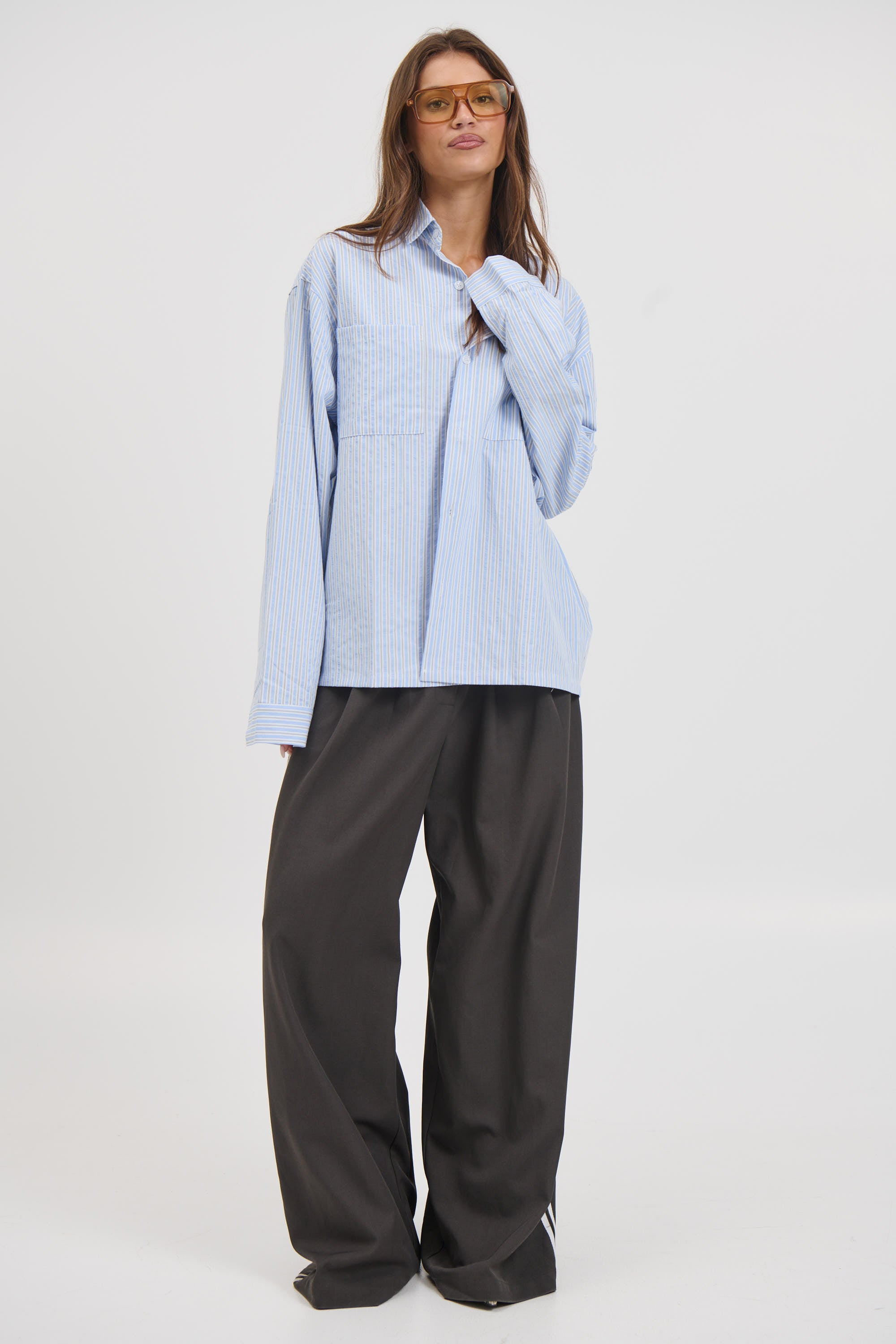 Unisex Miles Stripe Shirt Blue