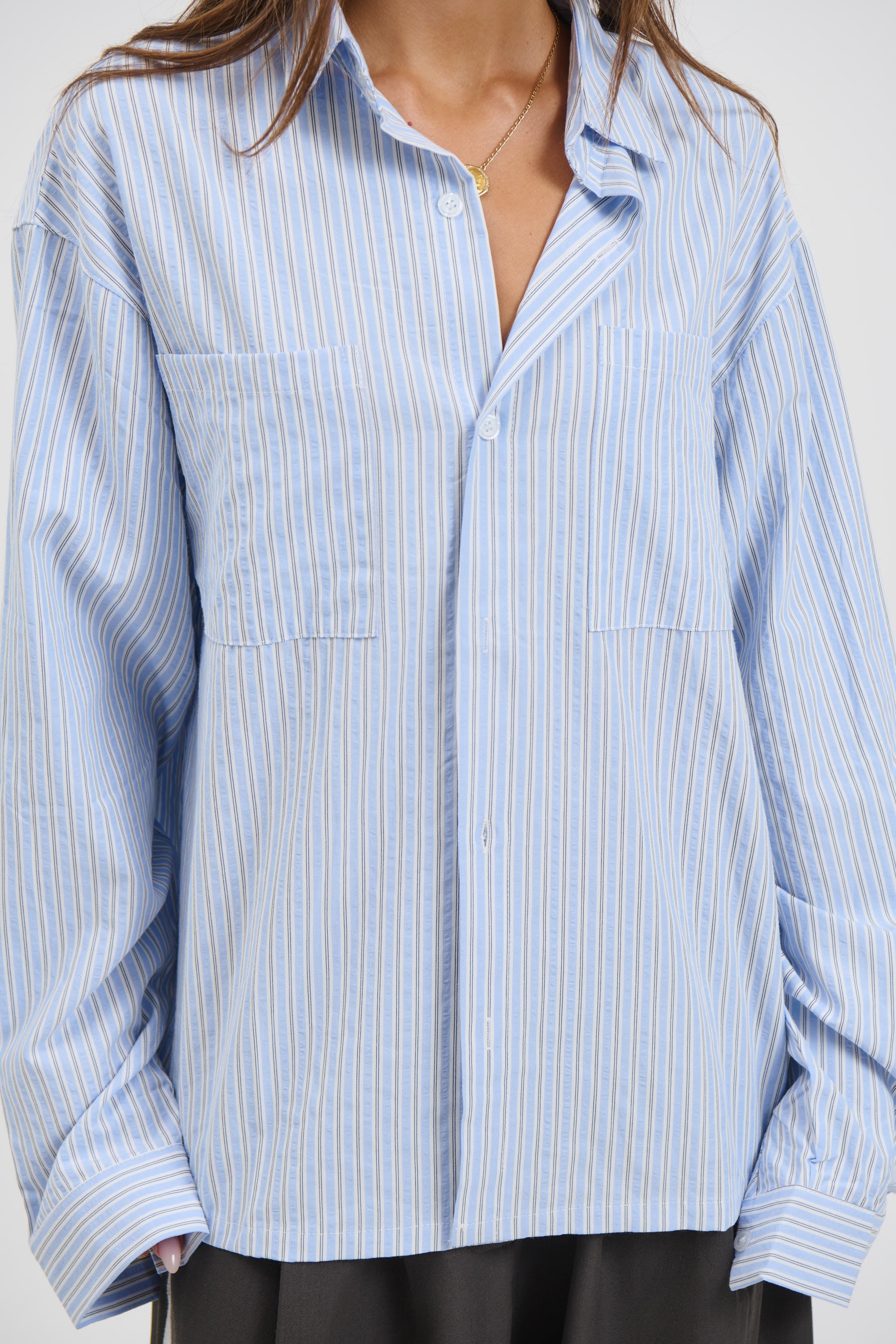 Unisex Miles Stripe Shirt Blue